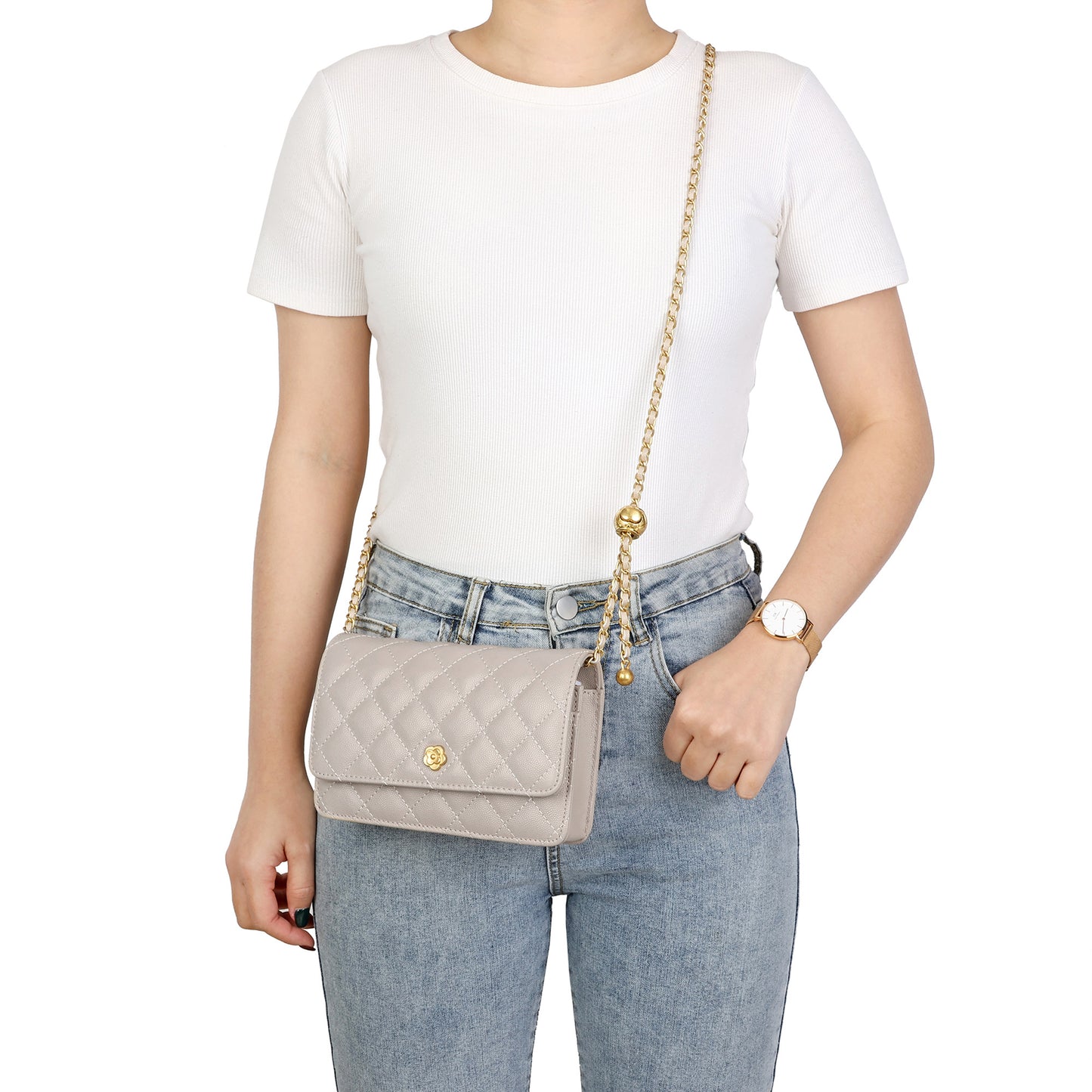 Tiffany & Fred Quilted Caviar Leather Crossbody Bag