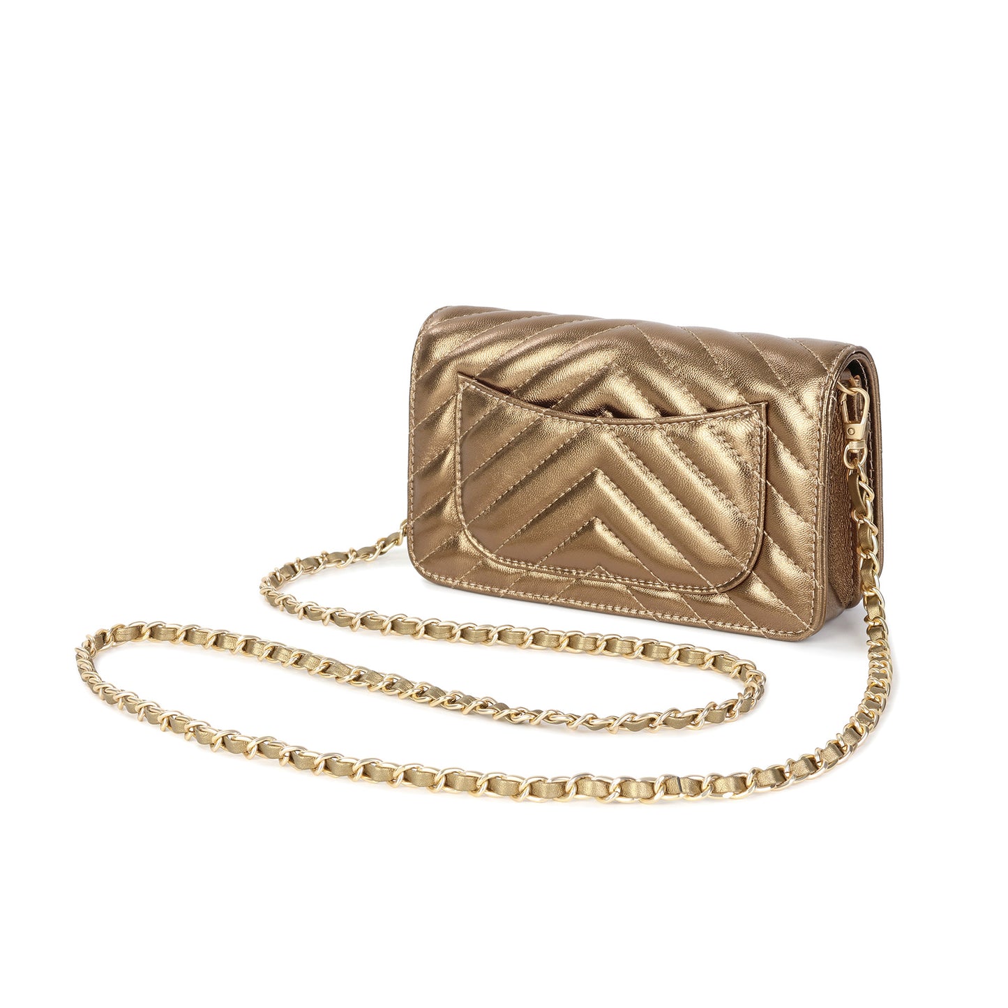 Quilted Leather Mini Flap Bag with Chain Strap