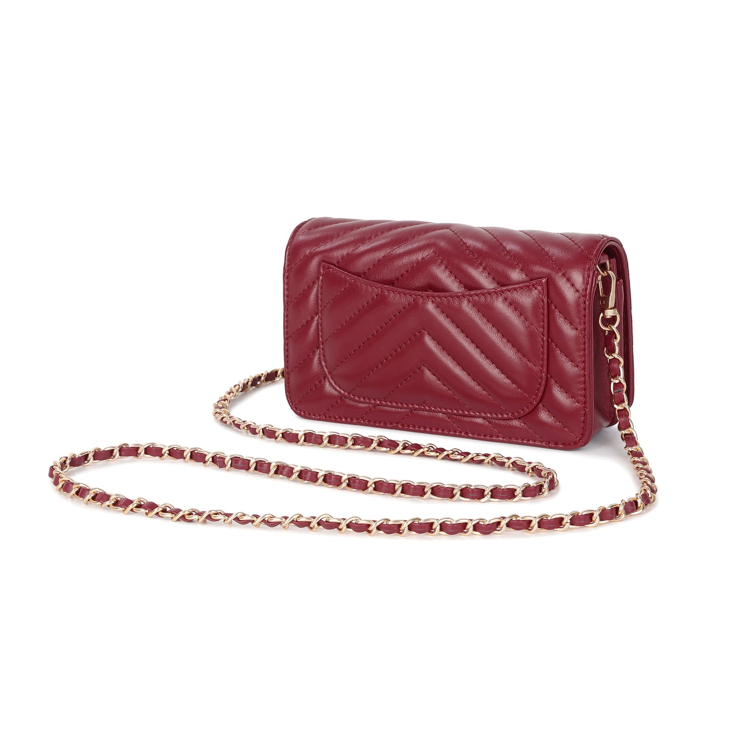 Quilted Leather Mini Flap Bag with Chain Strap