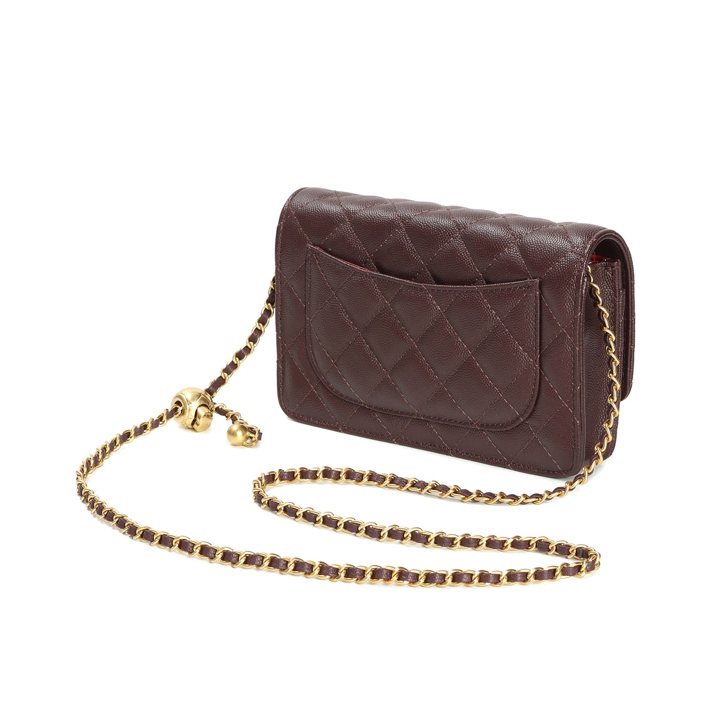 Quilted Leather Mini Flap Bag with Chain Strap