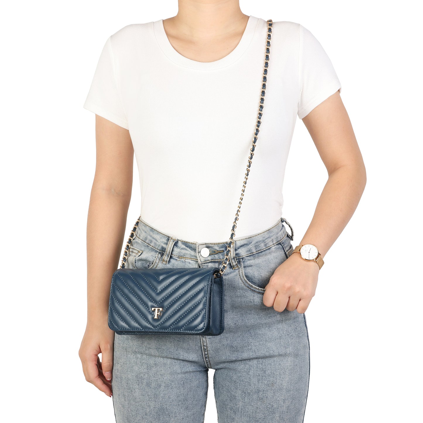 Quilted Leather Mini Flap Bag with Chain Strap