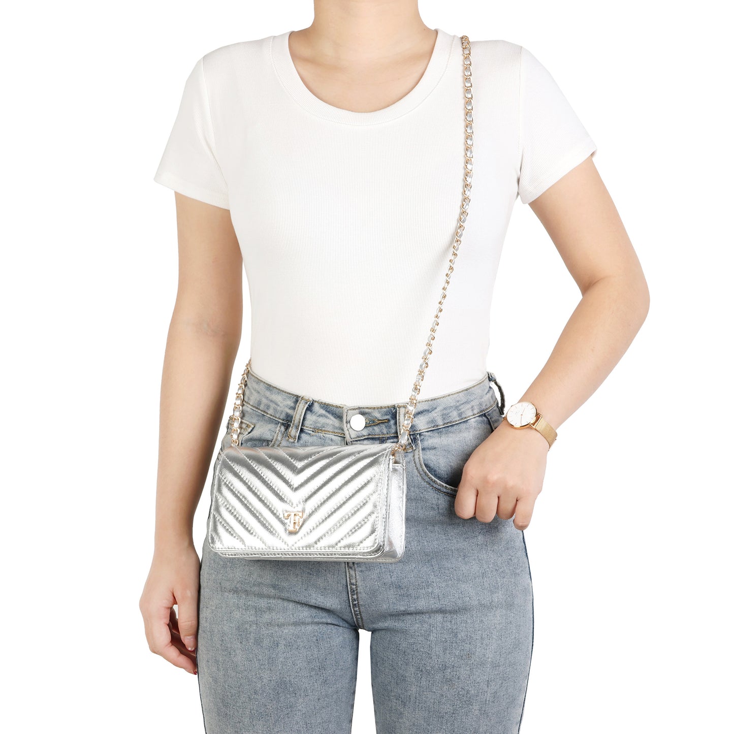 Quilted Leather Mini Flap Bag with Chain Strap