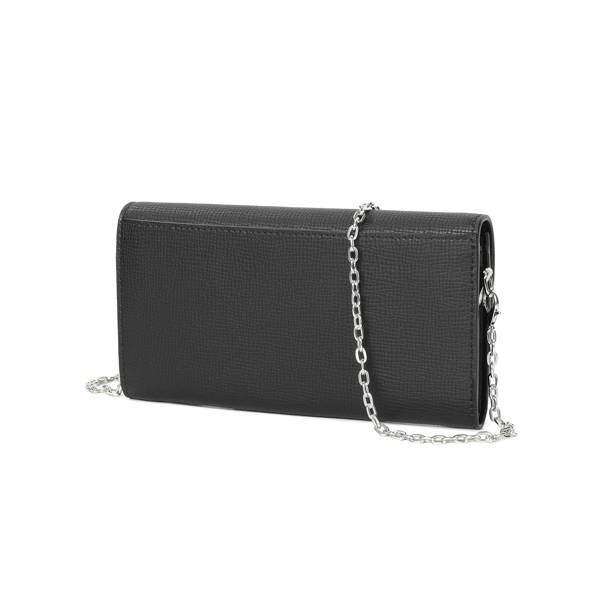 Pebbled Leather Wallet-on-Chain Crossbody with Signature Hardware
