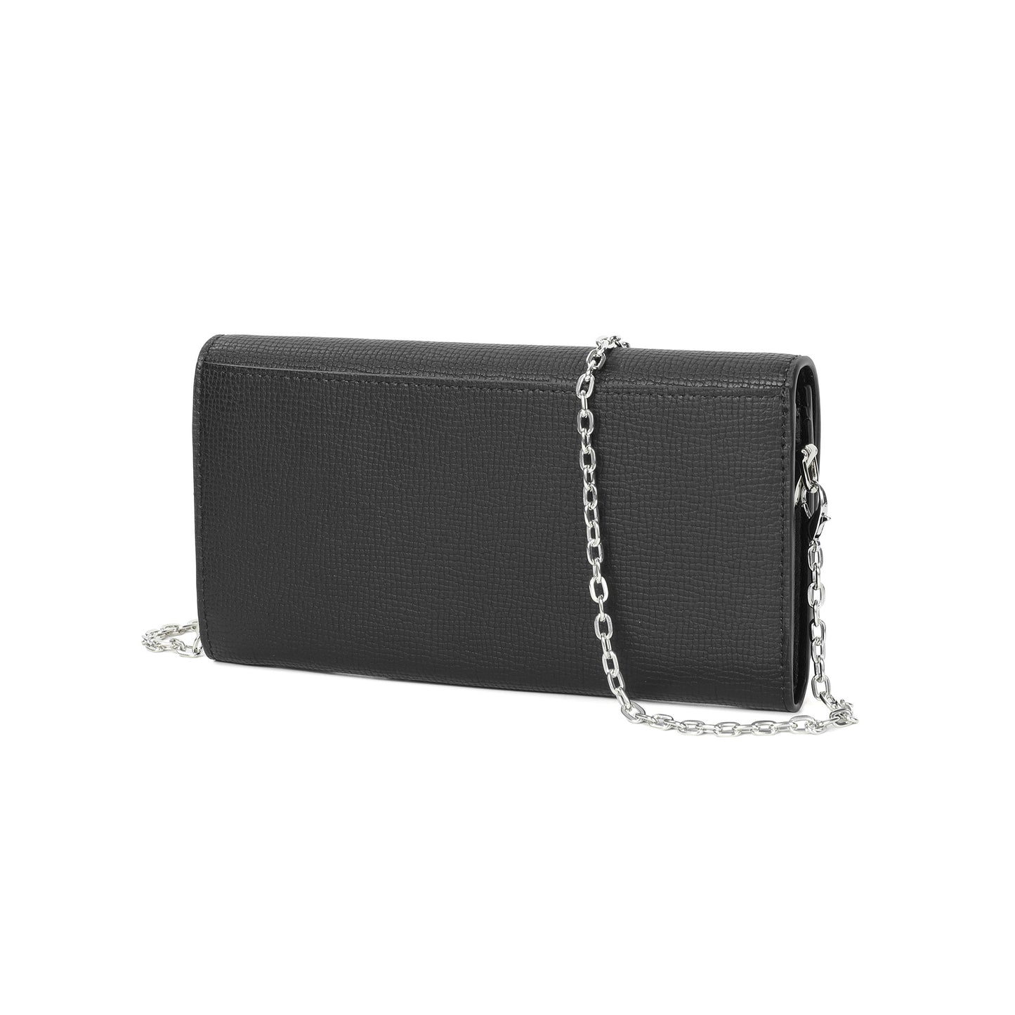 Pebbled Leather Wallet-on-Chain Crossbody with Signature Hardware