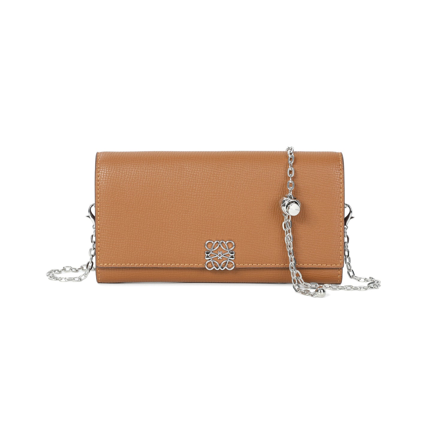 Pebbled Leather Wallet-on-Chain Crossbody with Signature Hardware