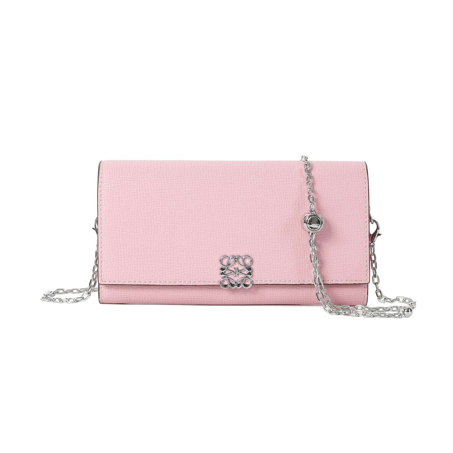 Pebbled Leather Wallet-on-Chain Crossbody with Signature Hardware