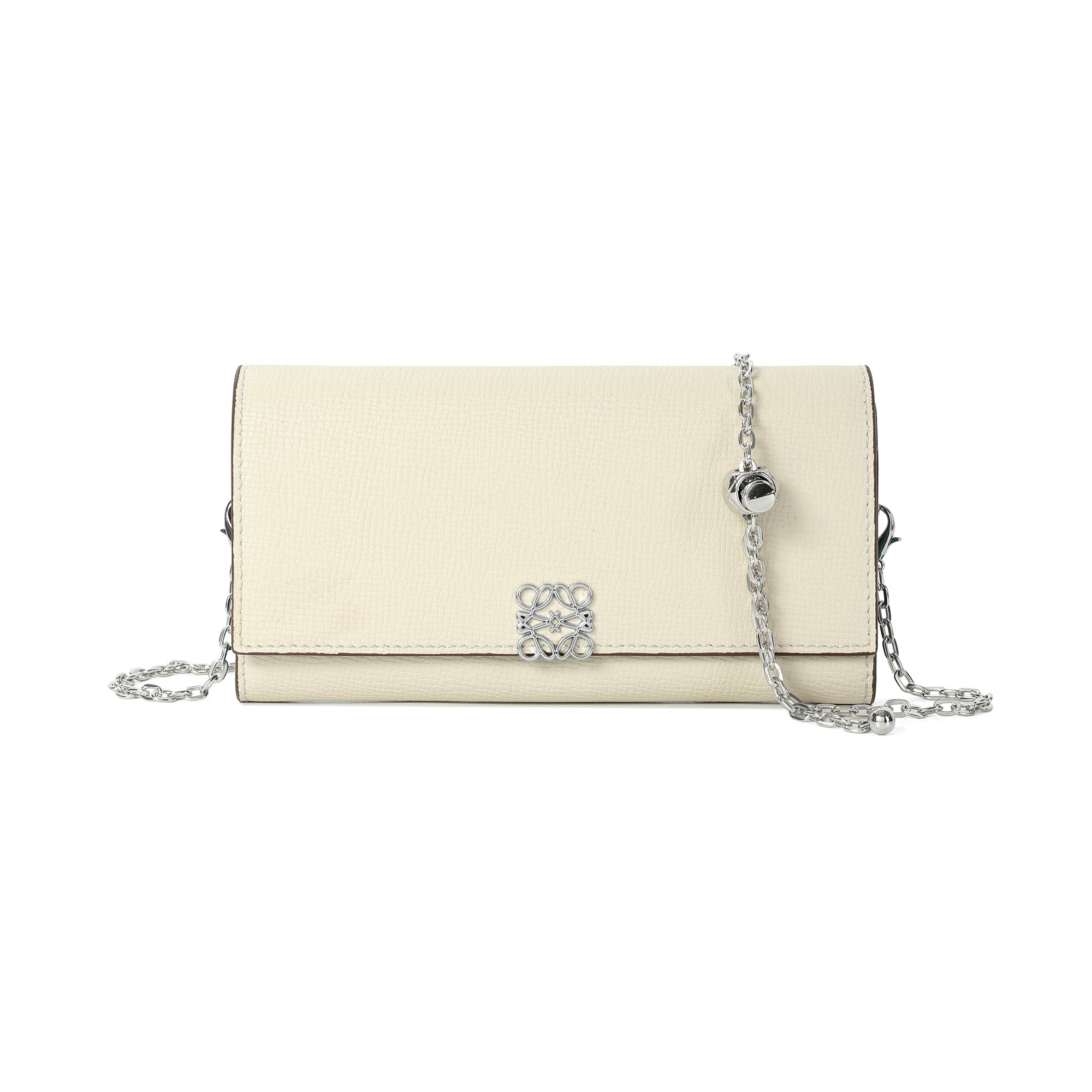 Pebbled Leather Wallet-on-Chain Crossbody with Signature Hardware