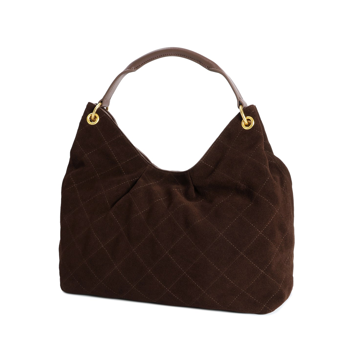 Suede Shoulder Bag with Chain & Leather Strap