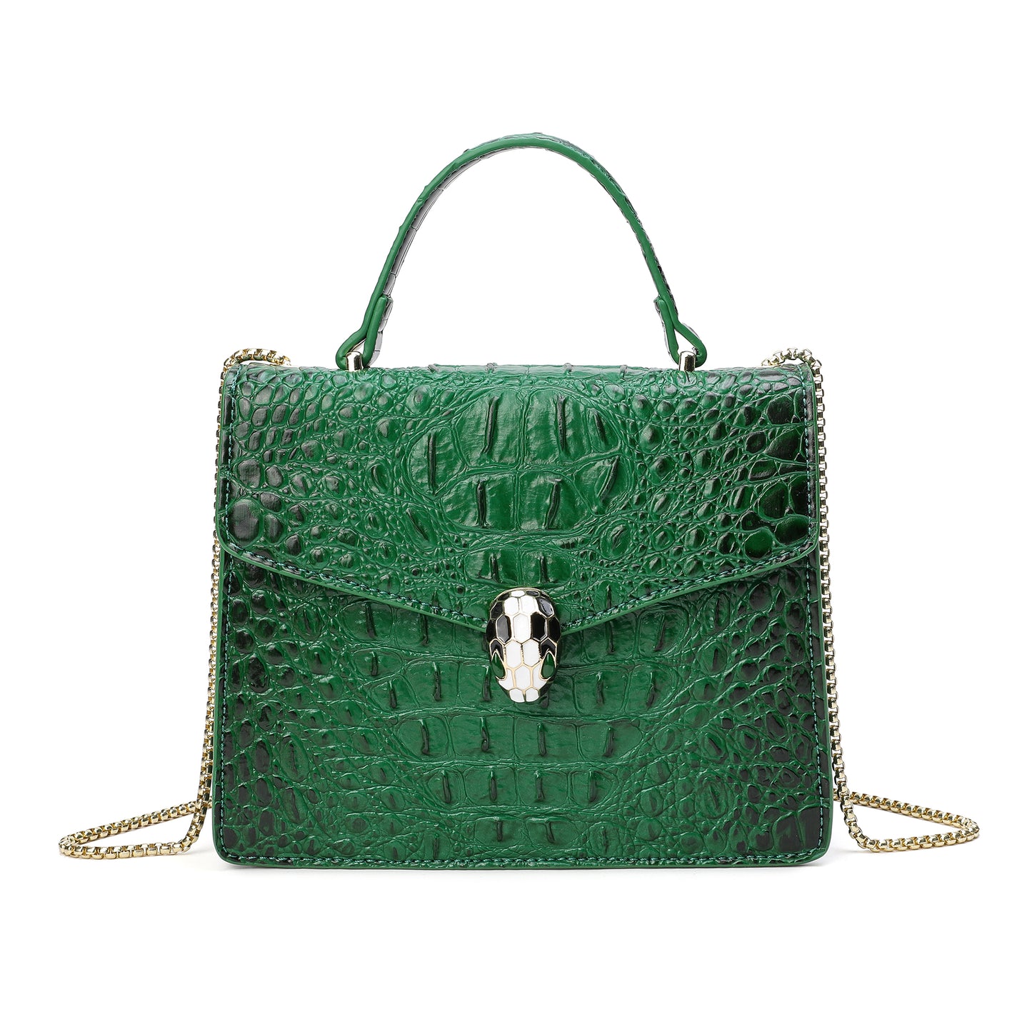 Tiffany & Fred Alligator Embossed Leather Top-handle Shoulder Bag