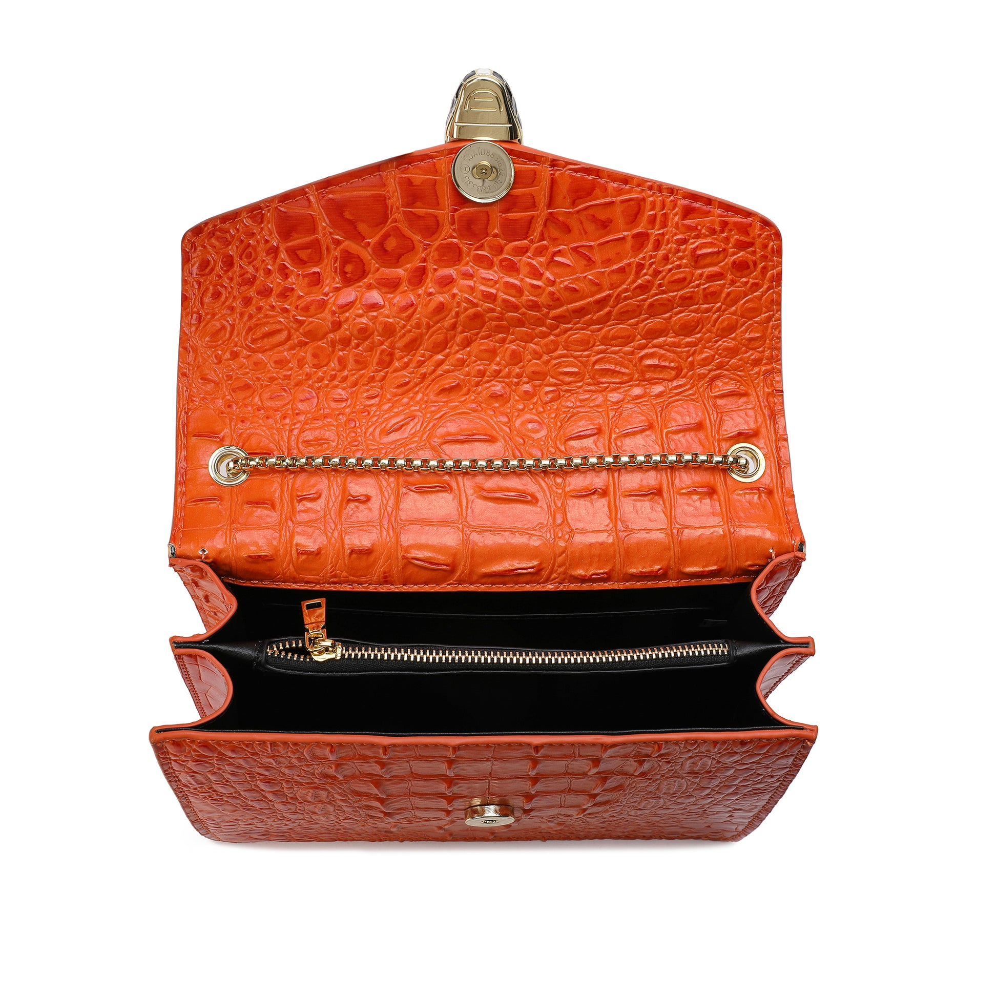 Croc-Embossed Leather Sling Bag