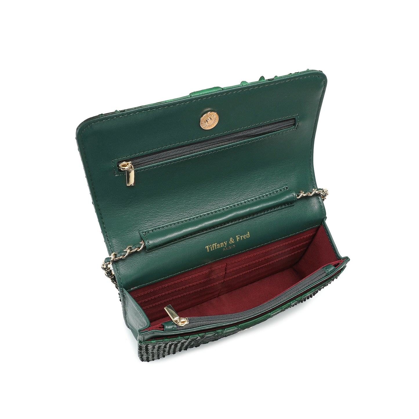 Python Embossed Leather Crossbody/Clutch