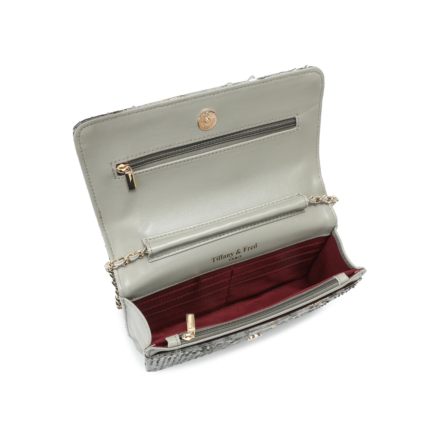 Python Embossed Leather Crossbody/Clutch