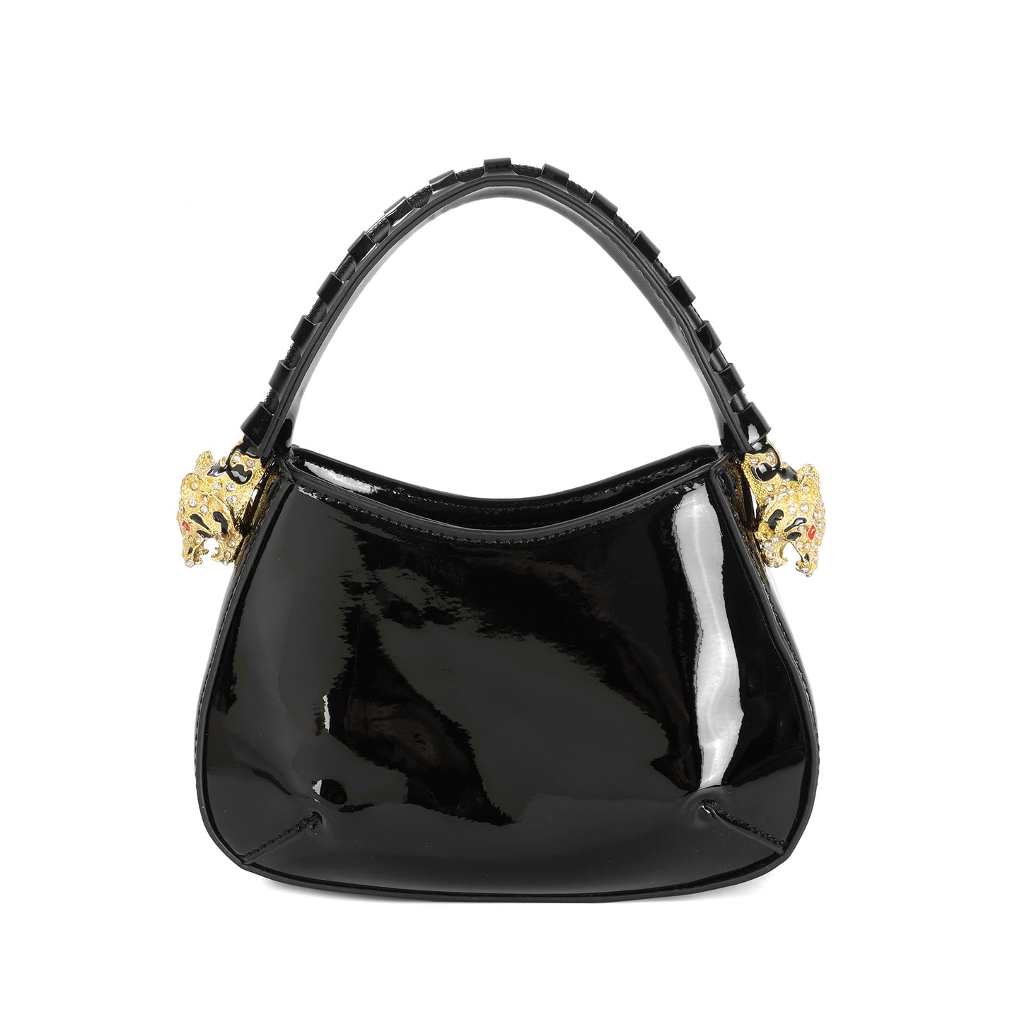Croc-Embossed or High Gloss Leather Mini Top Handle Crossbody