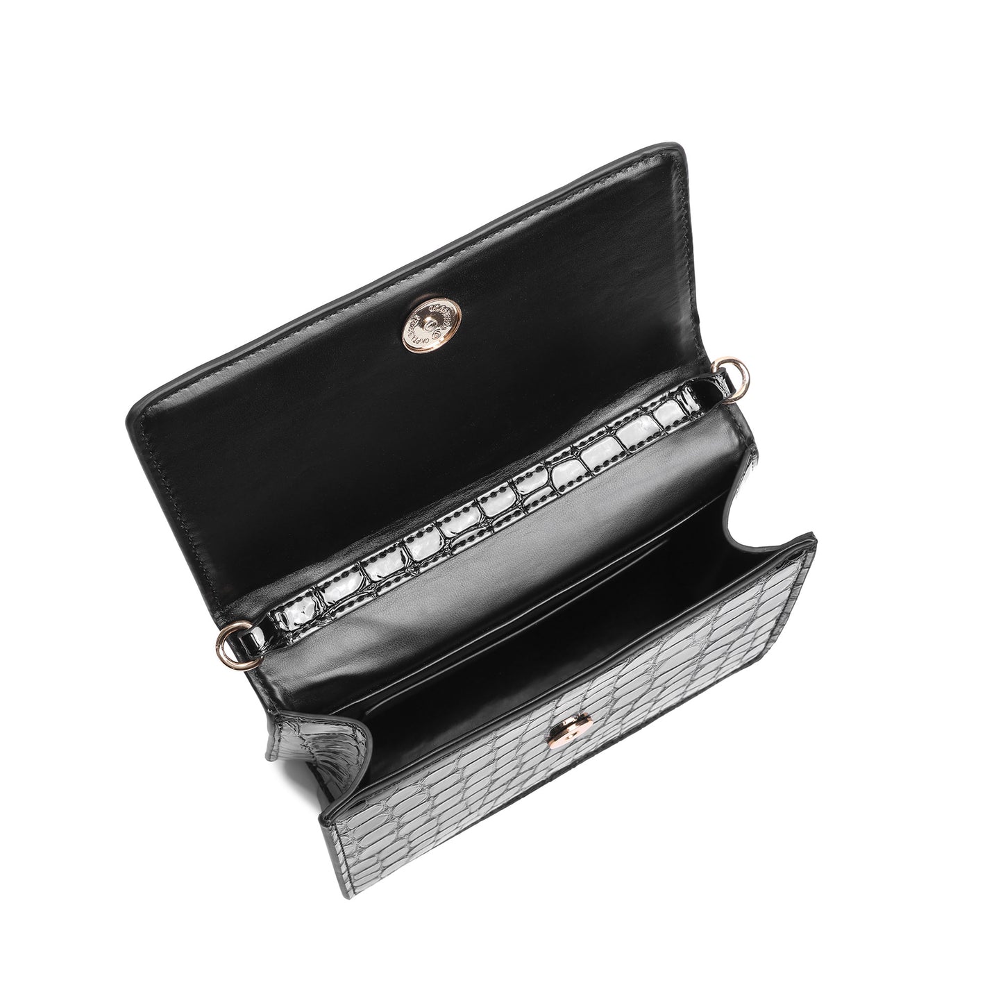 Croc-Embossed Leather Tiger Handle Mini Crossbody