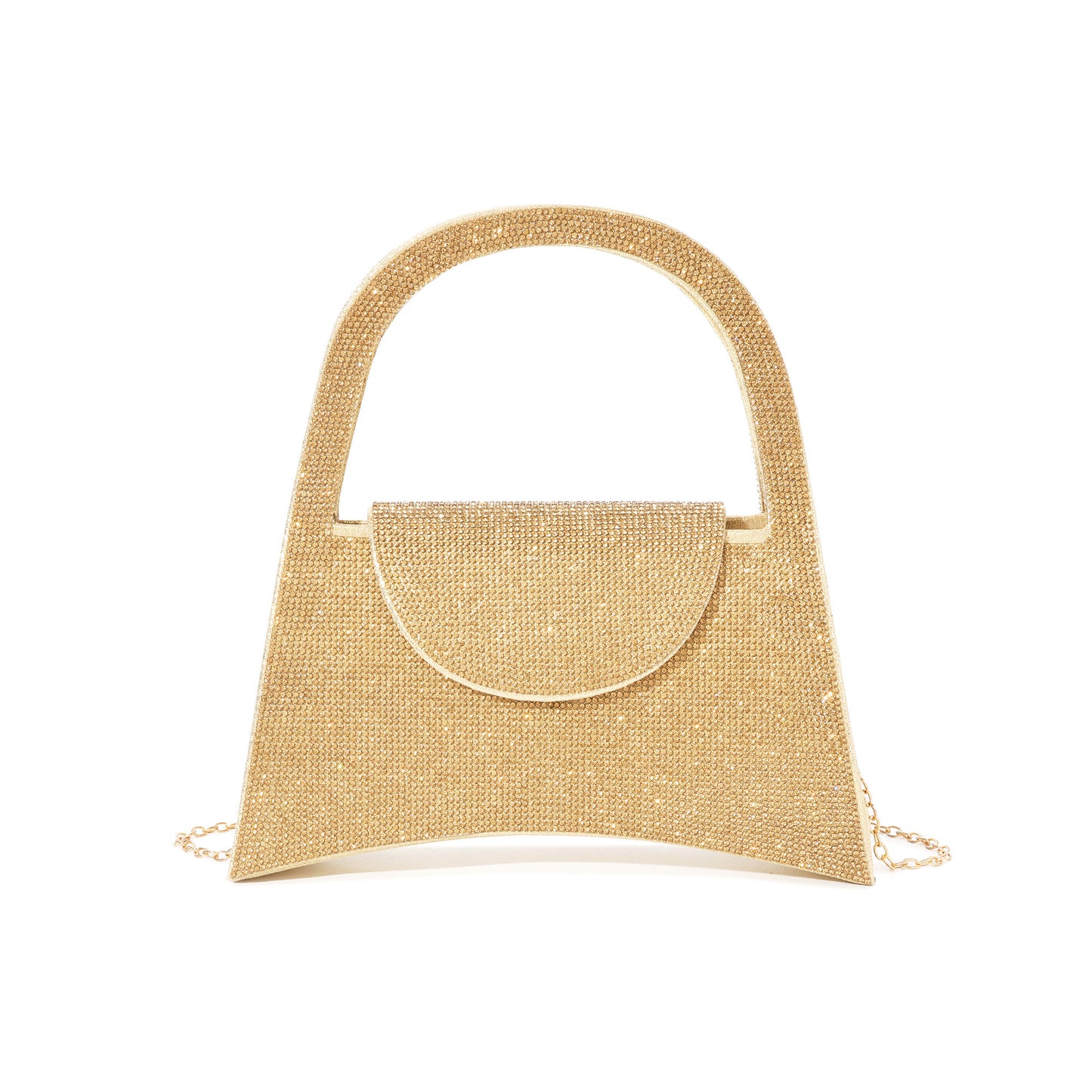 Crystal-Embellished Top Handle Evening Bag