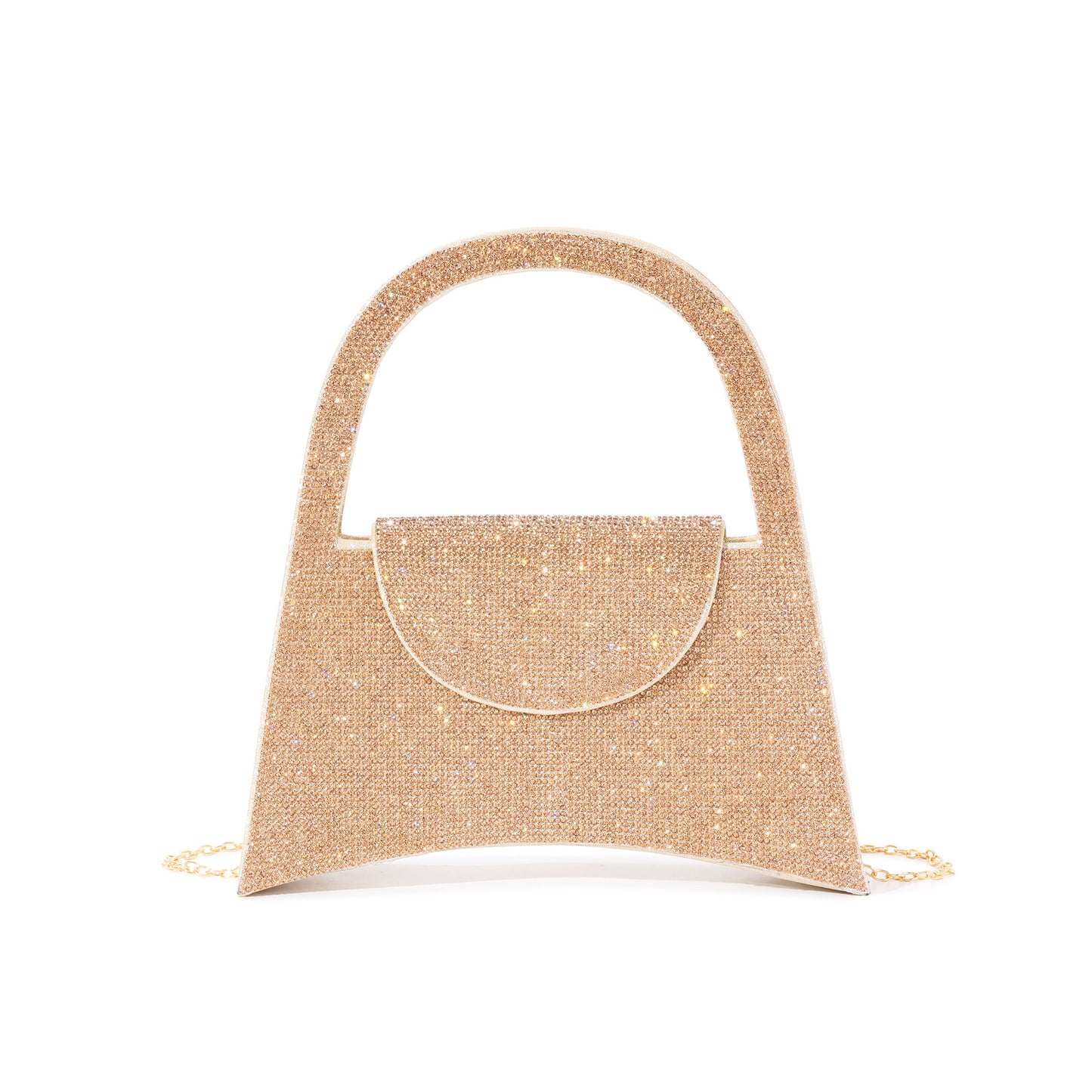 Crystal-Embellished Top Handle Evening Bag