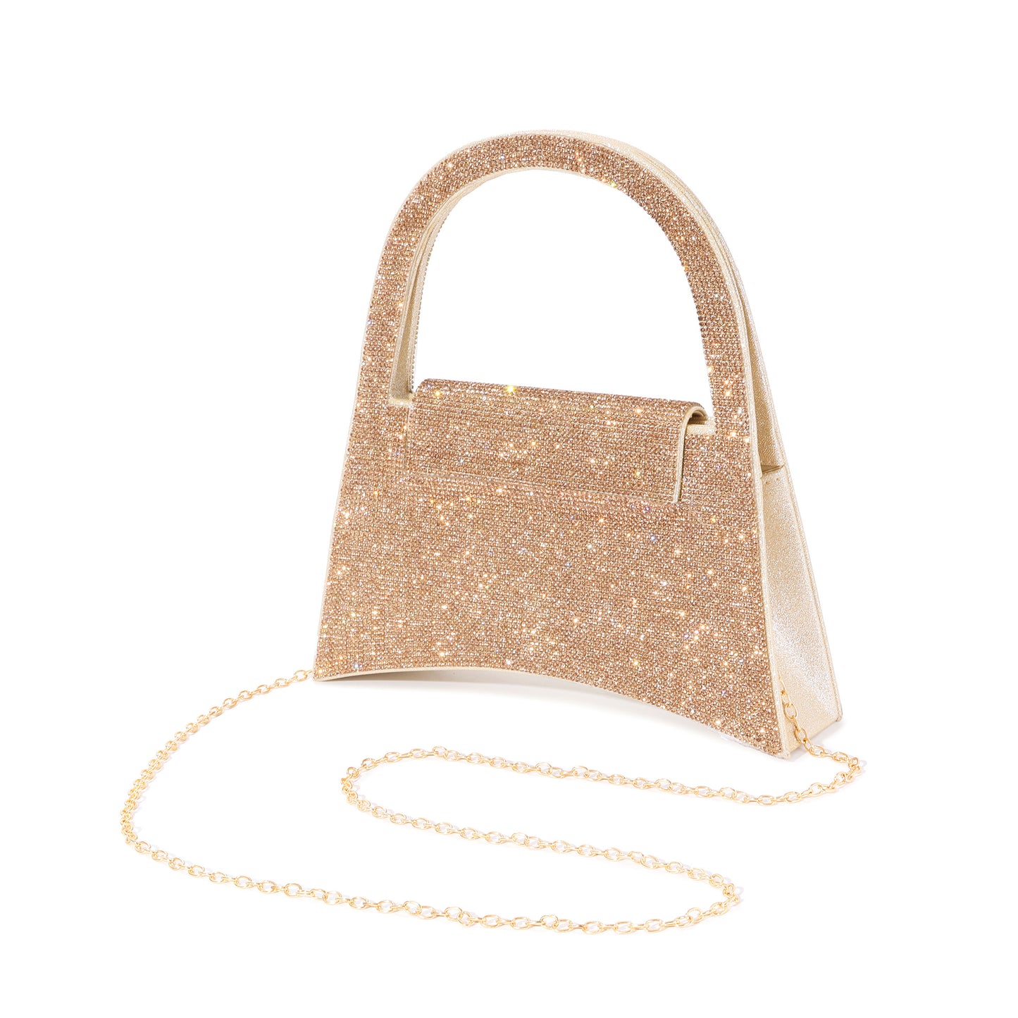 Crystal-Embellished Top Handle Evening Bag