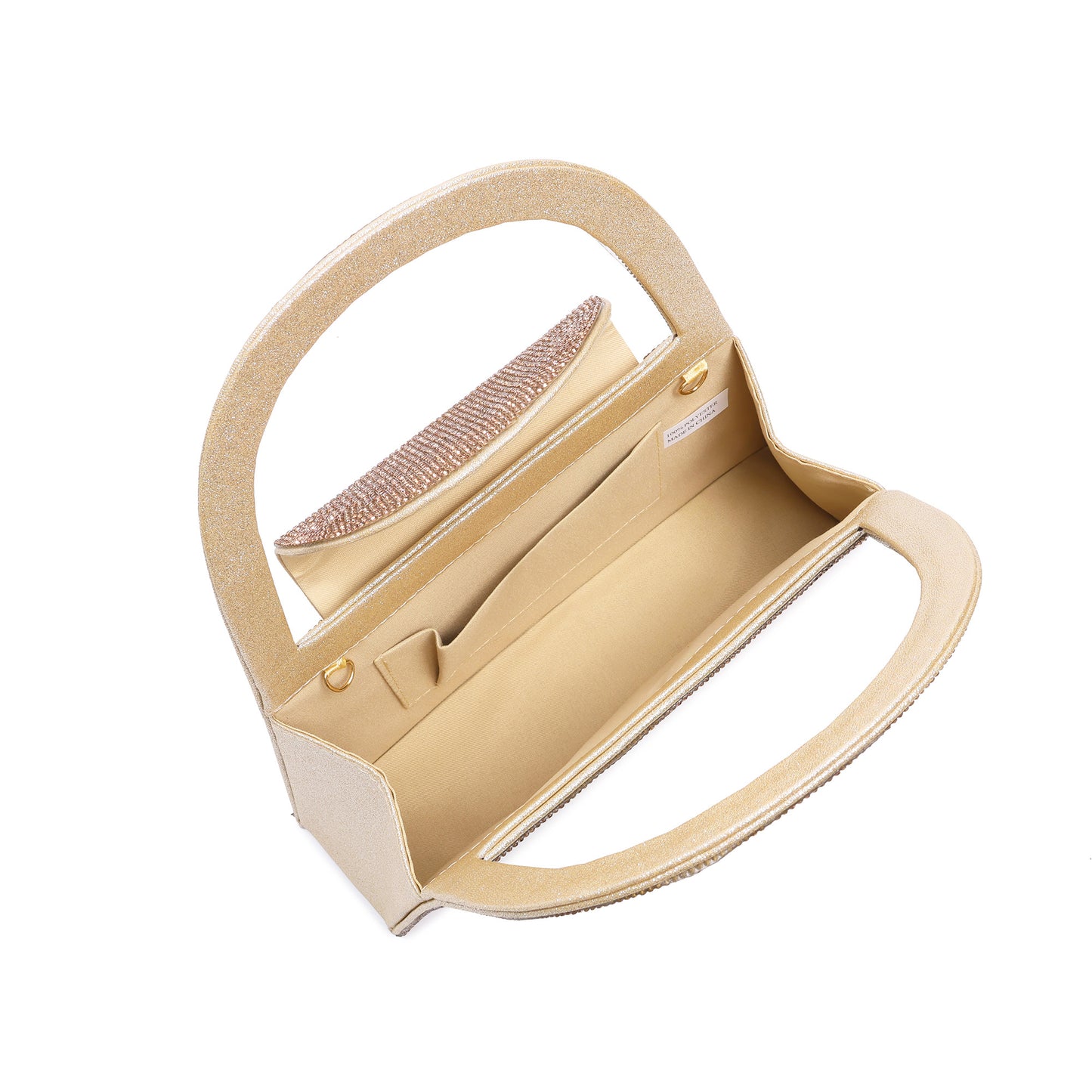 Crystal-Embellished Top Handle Evening Bag