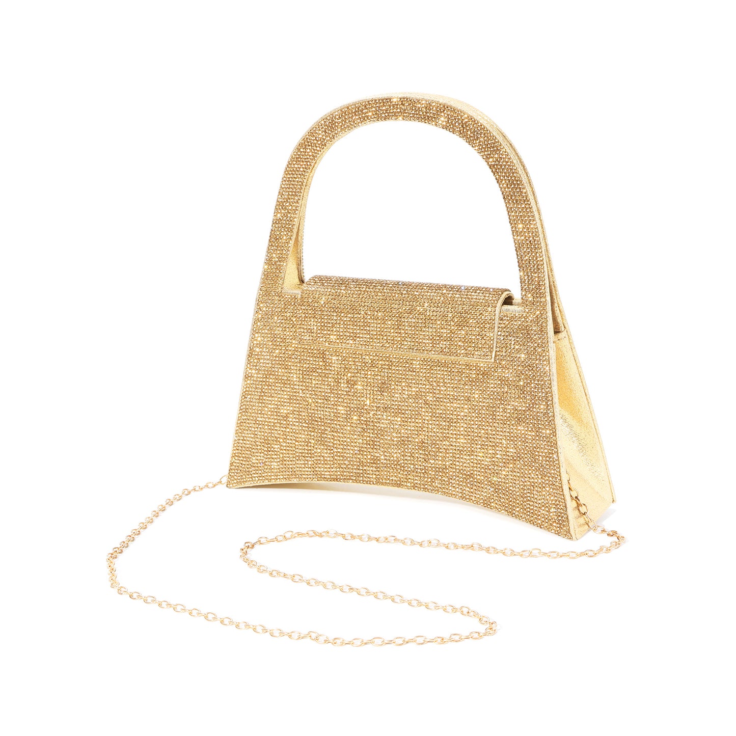 Crystal-Embellished Top Handle Evening Bag