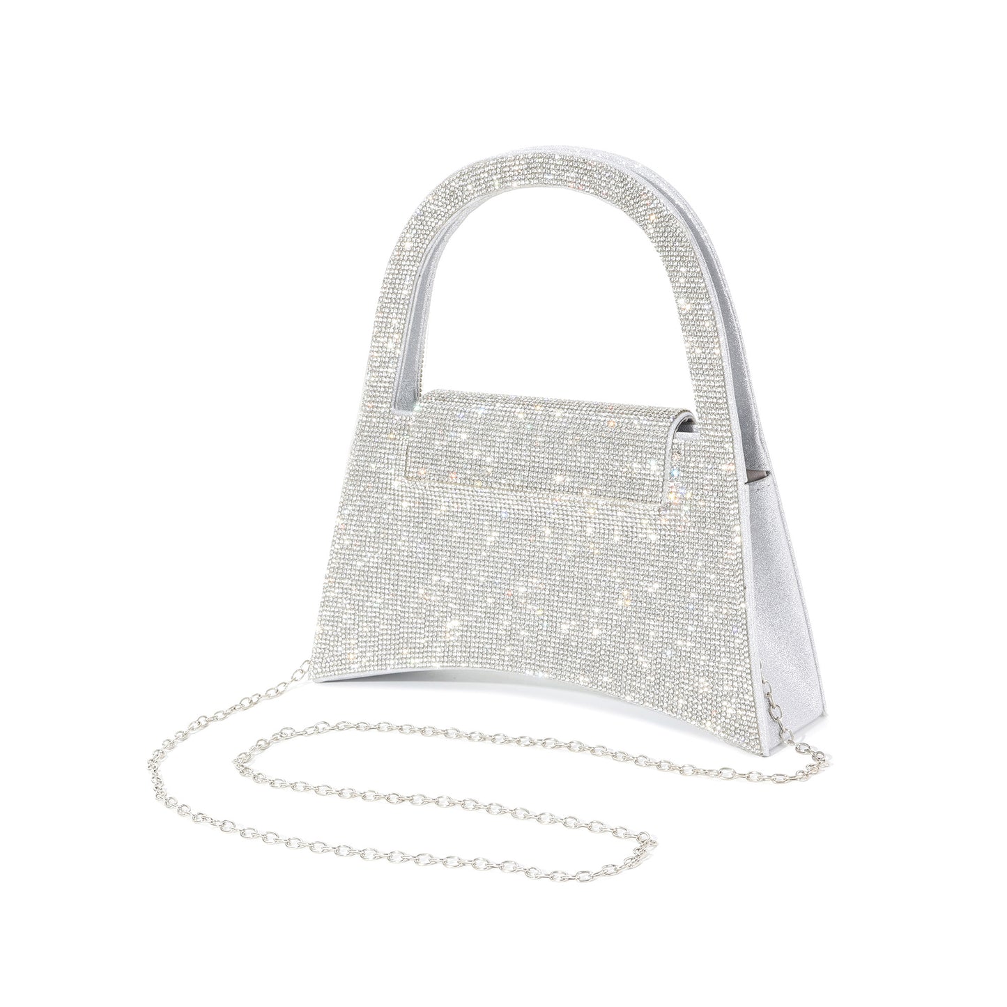 Crystal-Embellished Top Handle Evening Bag