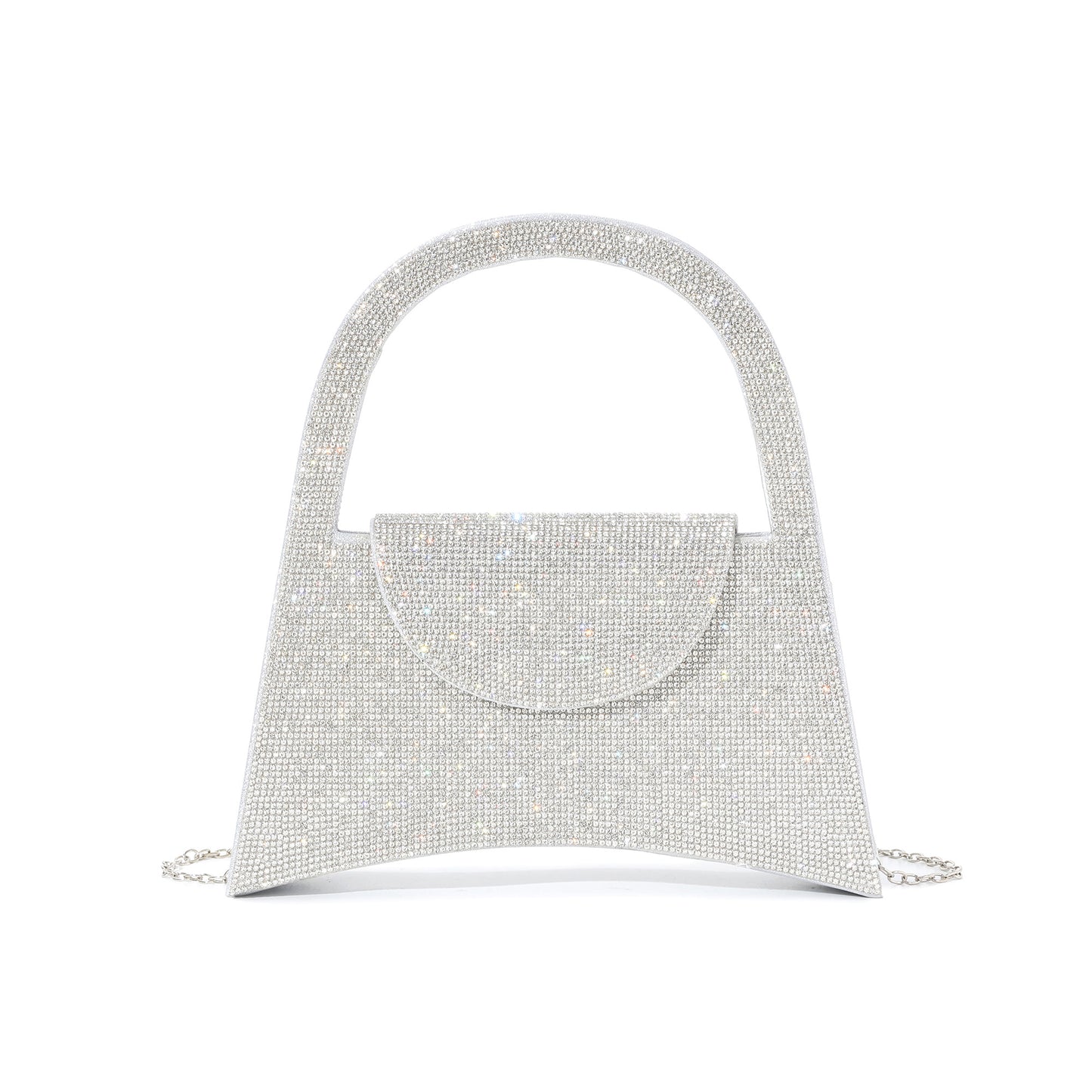 Crystal-Embellished Top Handle Evening Bag