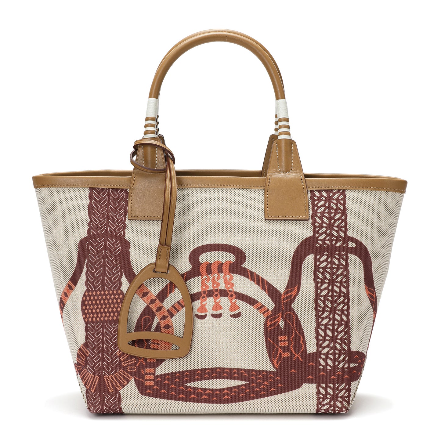 Printed Canvas & Leather To-Handle Tote