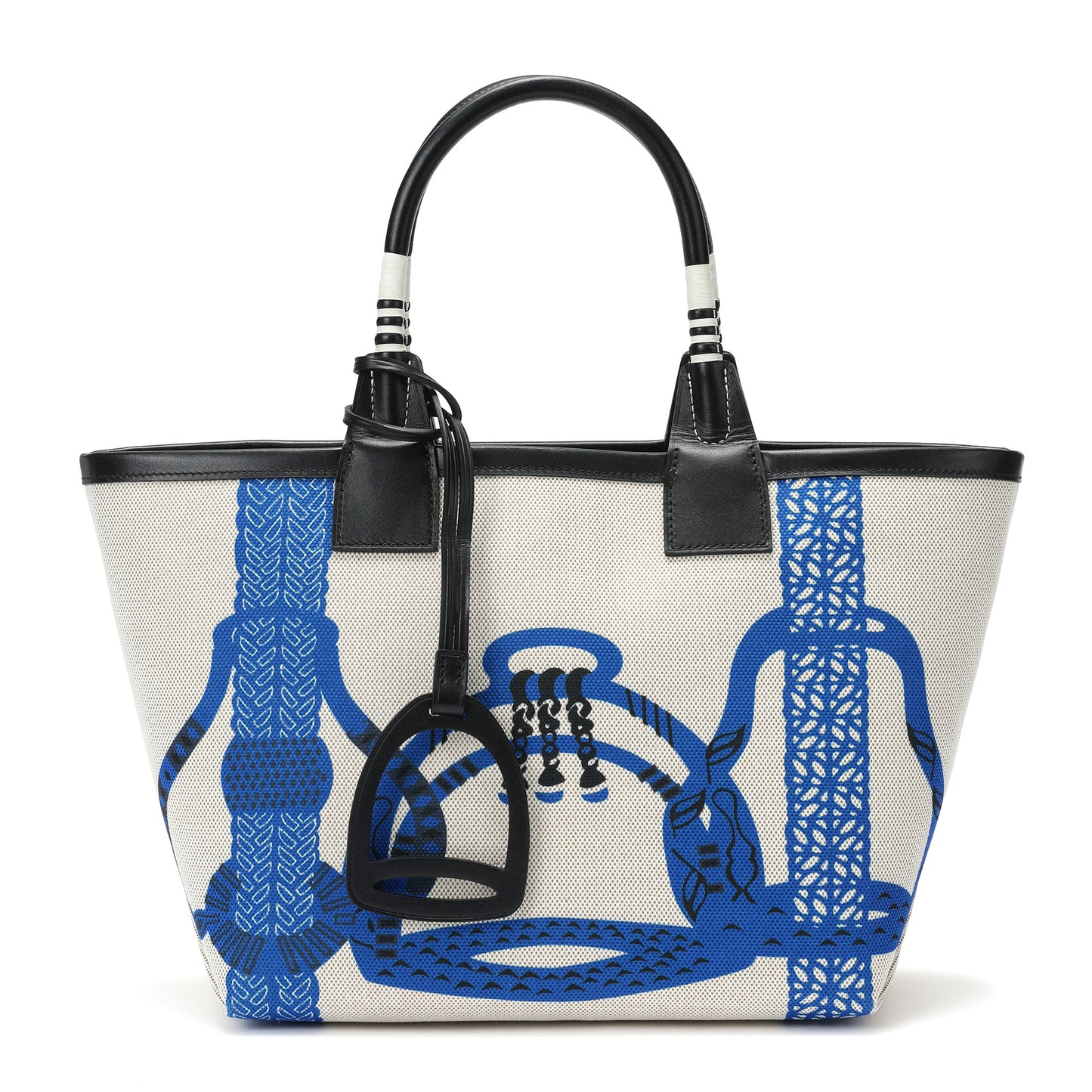 Printed Canvas & Leather To-Handle Tote