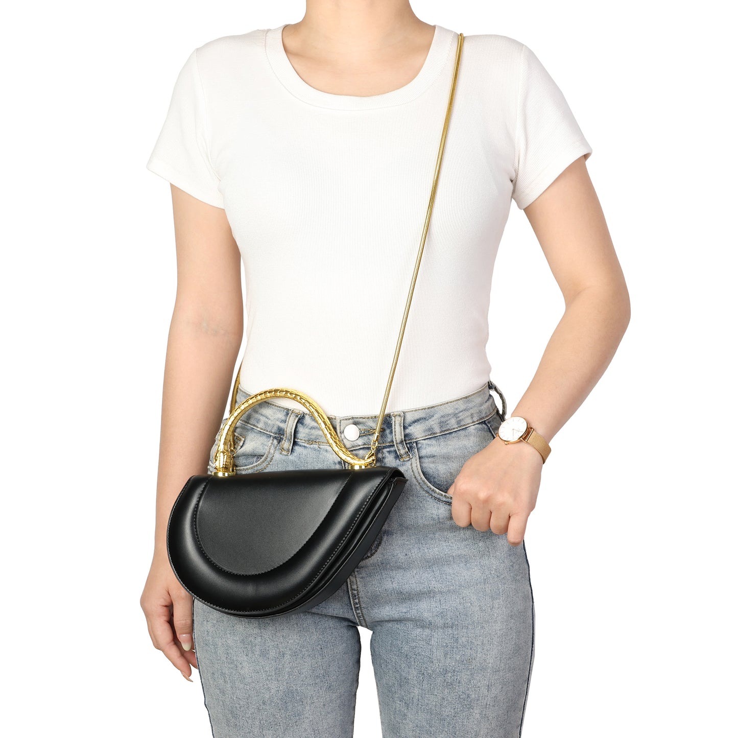 Black Crescent Evening Bag