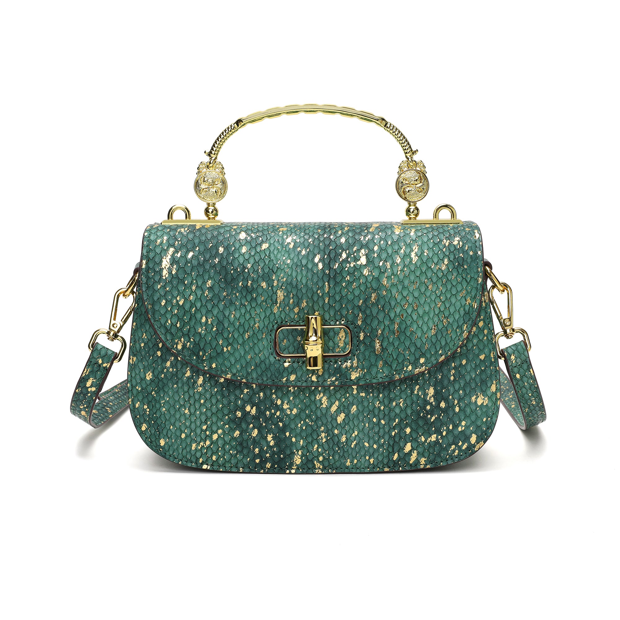 Multi color hot snakeskin print bag