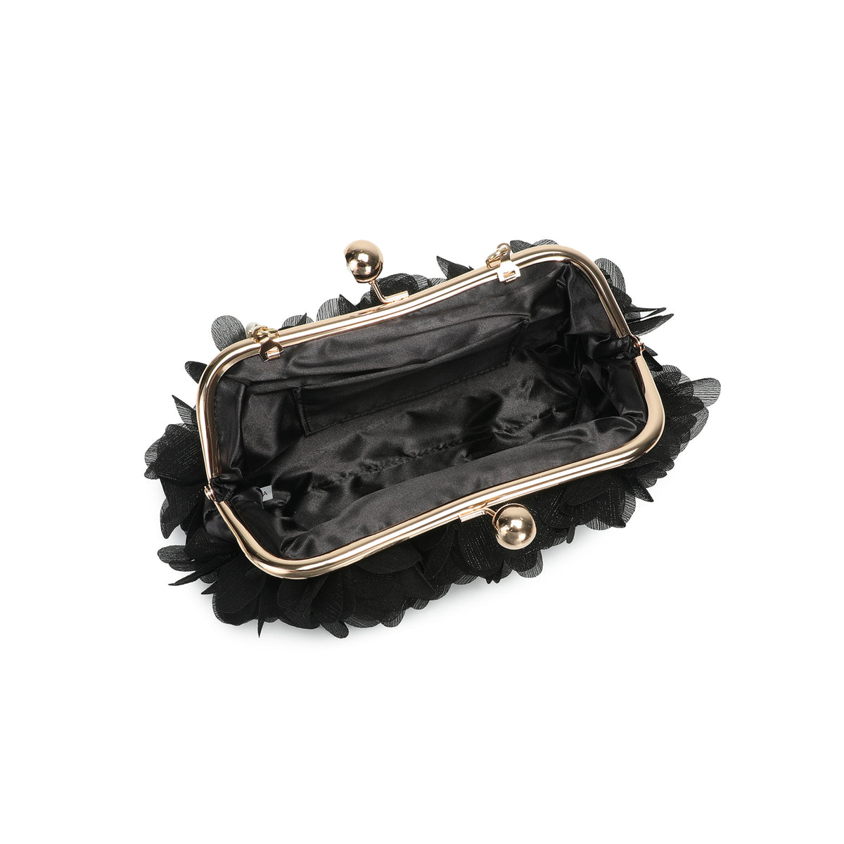 Floral Petal Evening Clutch with Pearl Handle