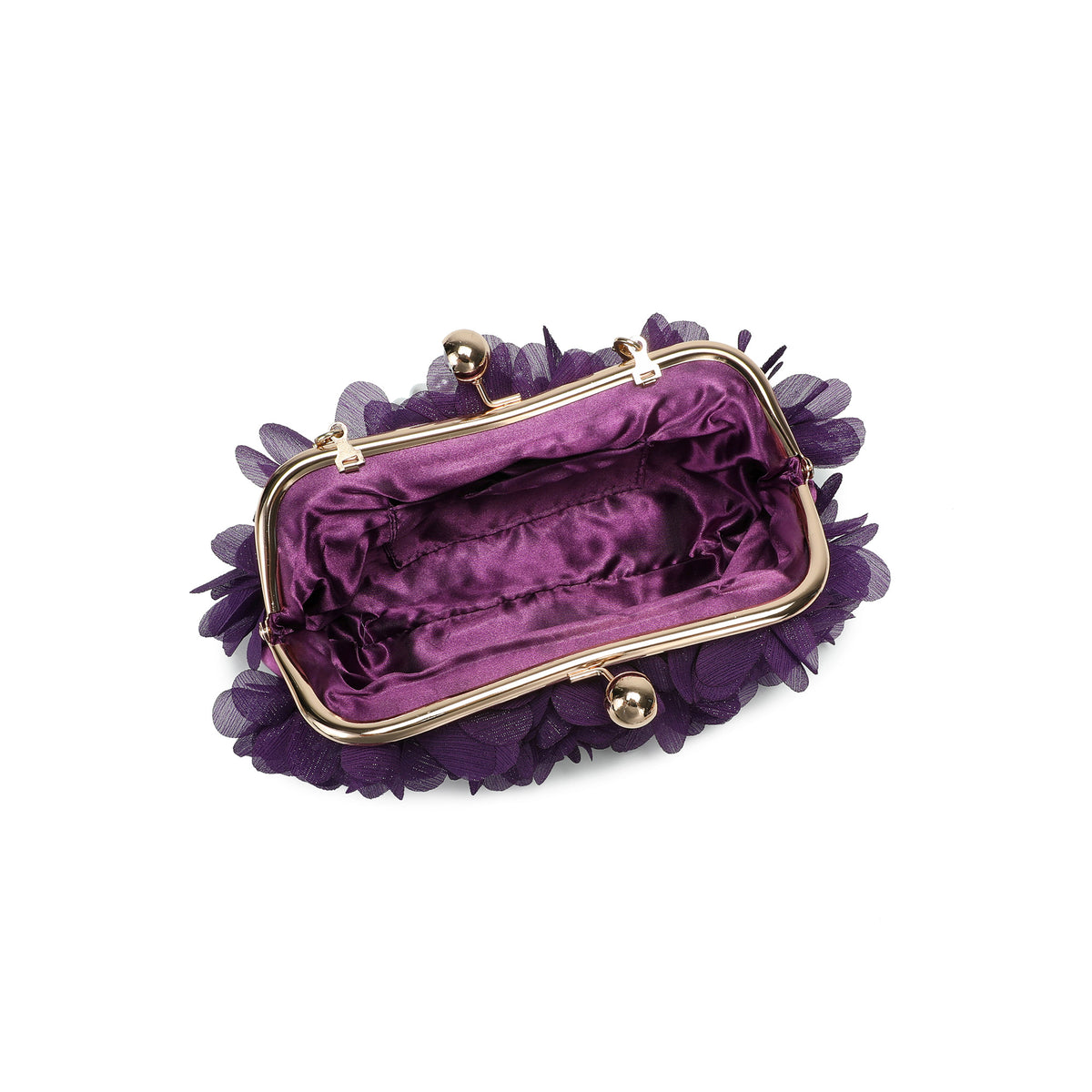 Floral Petal Evening Clutch with Pearl Handle