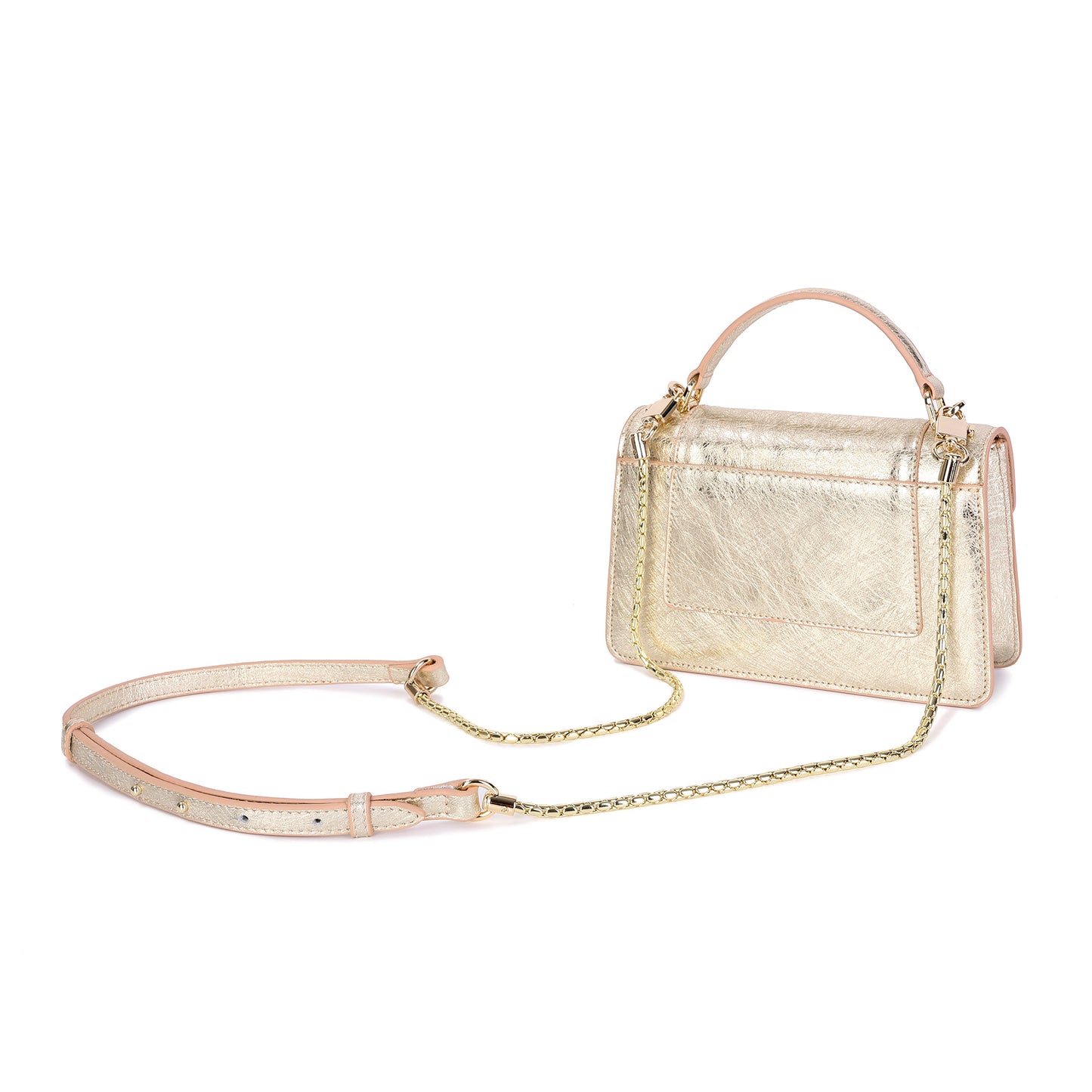 Mini Metallic Crossbody with Snakehead Clasp