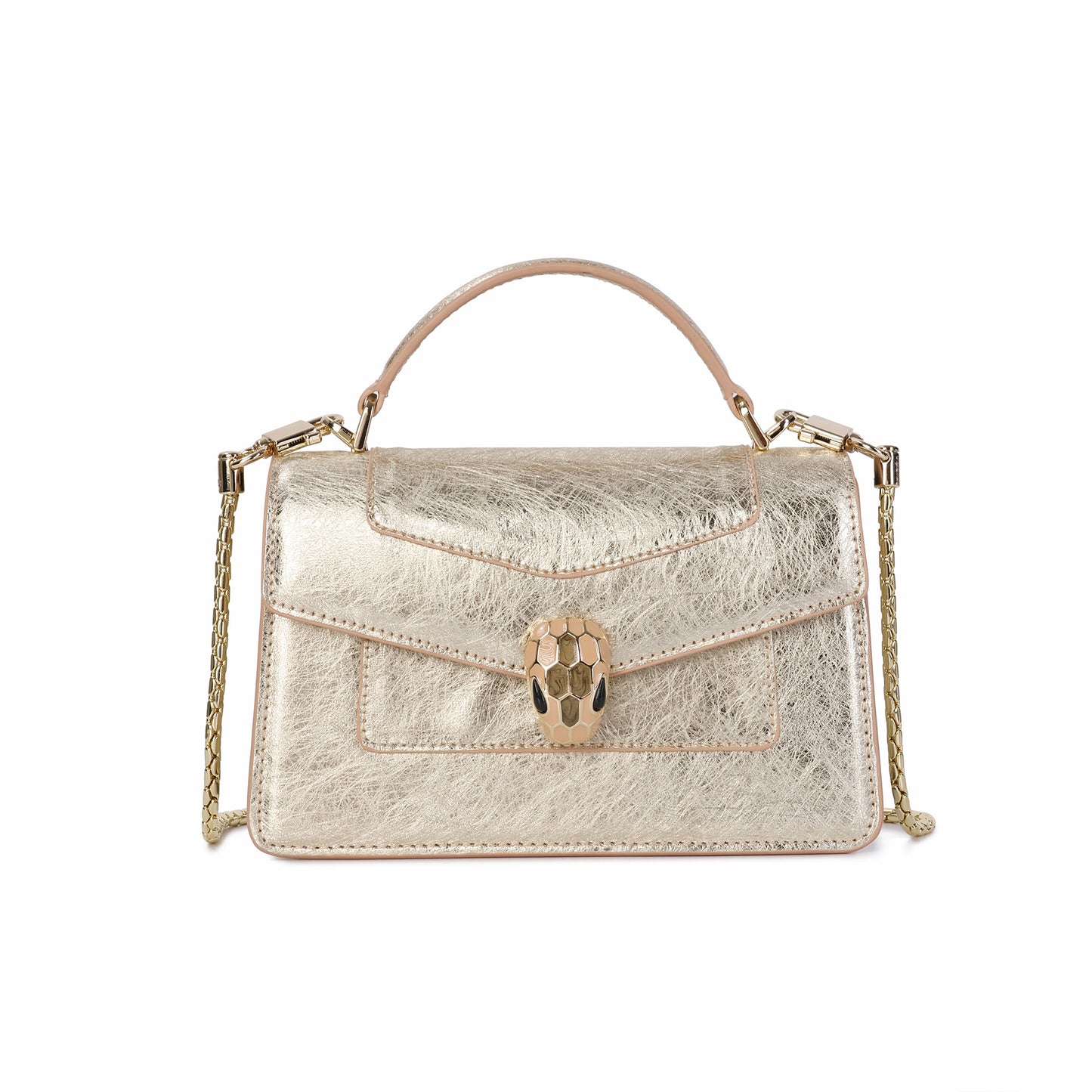 Mini Metallic Crossbody with Snakehead Clasp