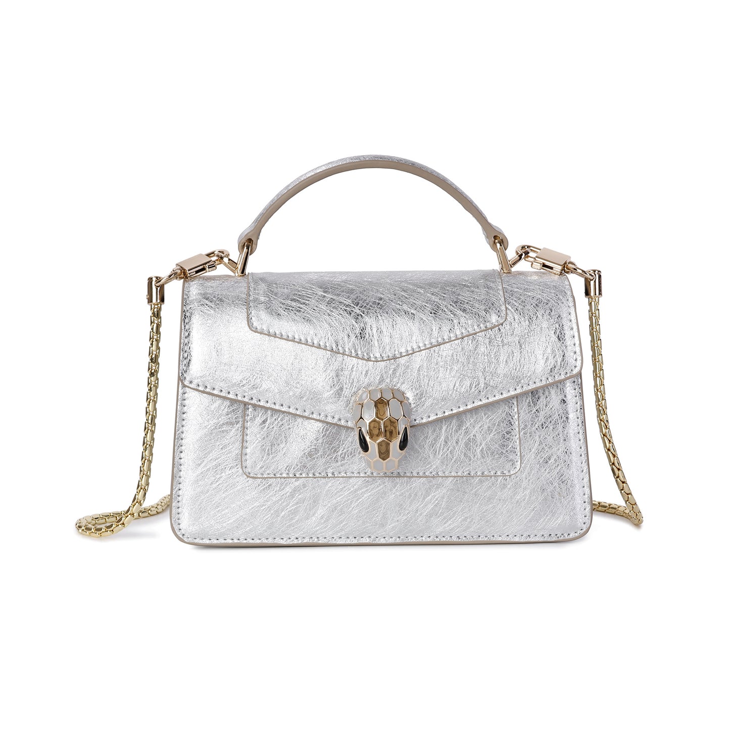 Mini Metallic Crossbody with Snakehead Clasp