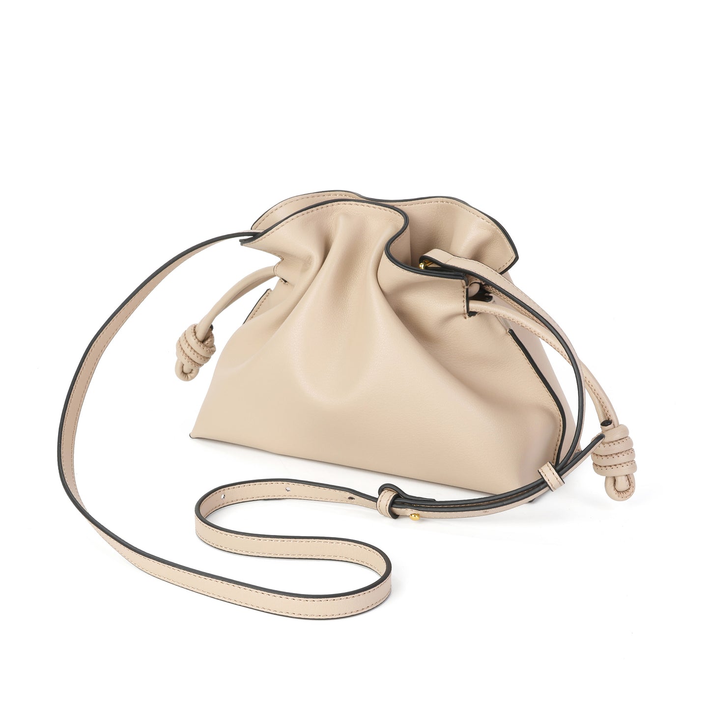 Soft Pleated Leather Top Handle & Crossbody Bag