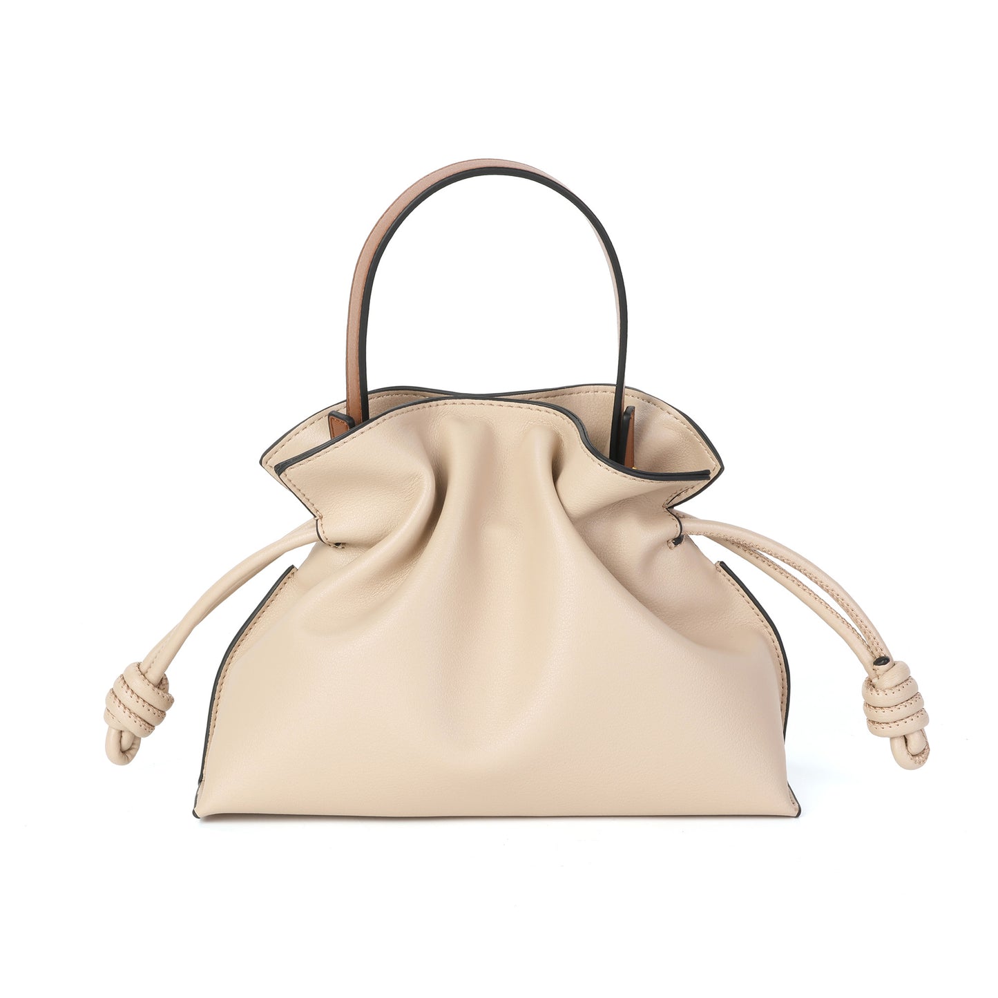 Soft Pleated Leather Top Handle & Crossbody Bag