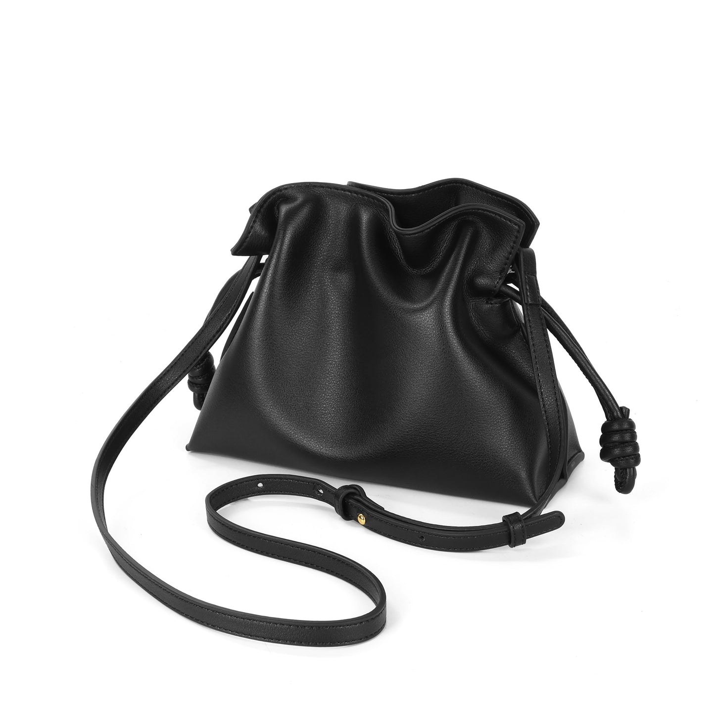 Soft Pleated Leather Top Handle & Crossbody Bag
