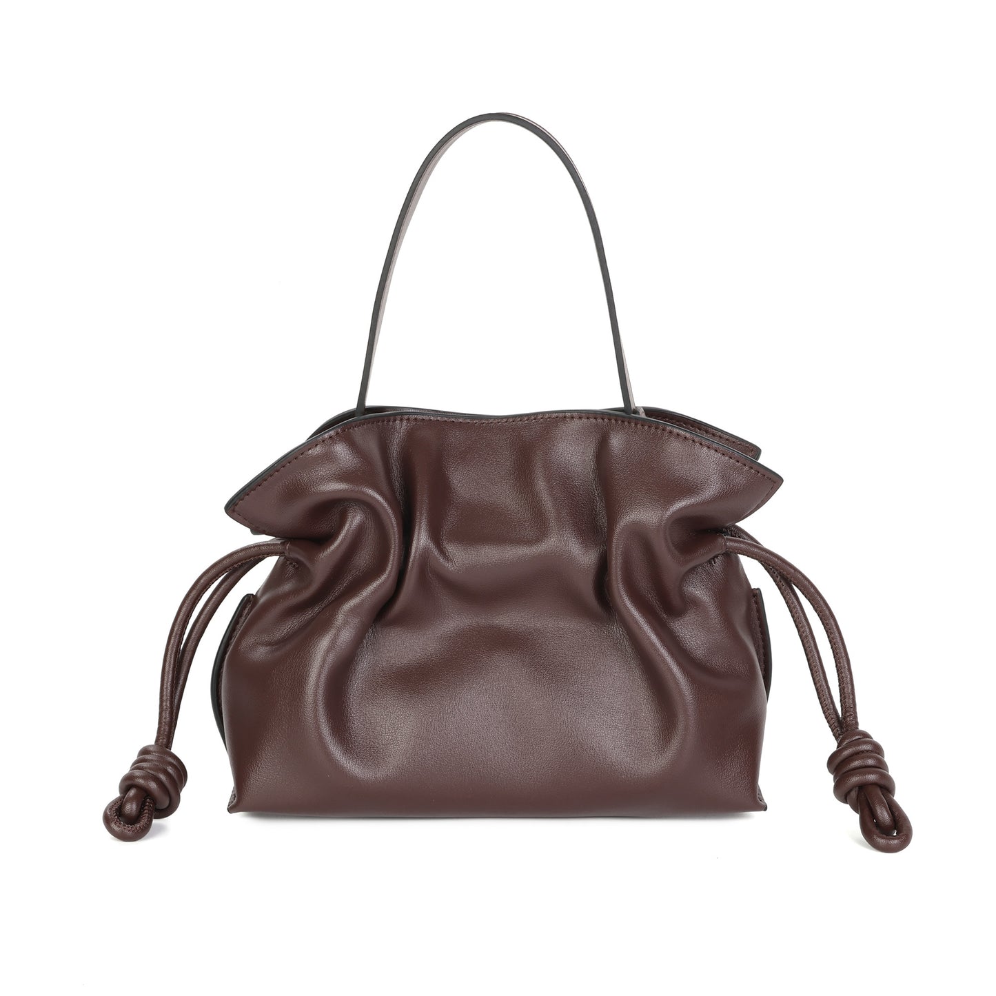 Soft Pleated Leather Top Handle & Crossbody Bag