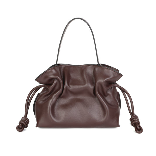 Soft Pleated Leather Top Handle & Crossbody Bag