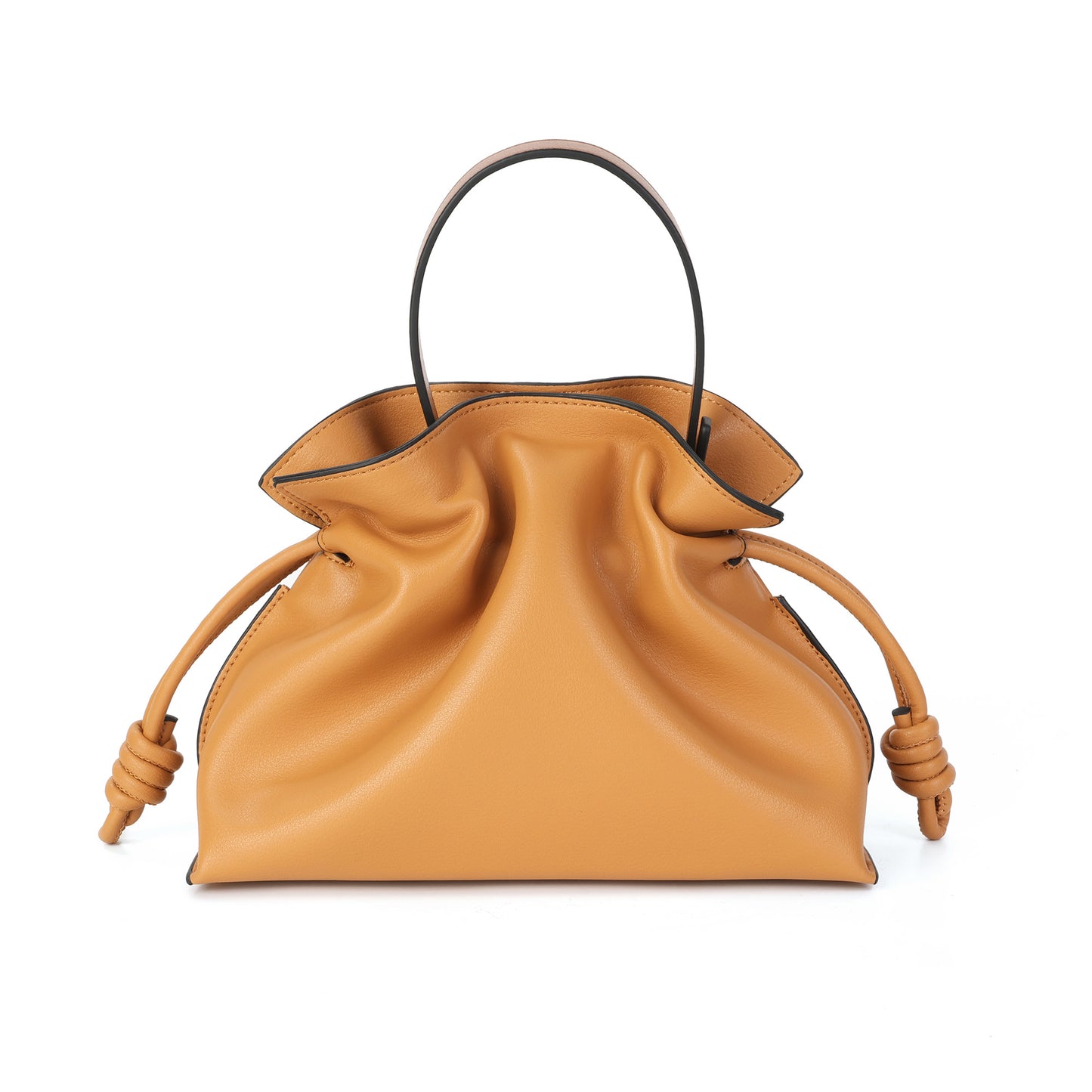 Soft Pleated Leather Top Handle & Crossbody Bag