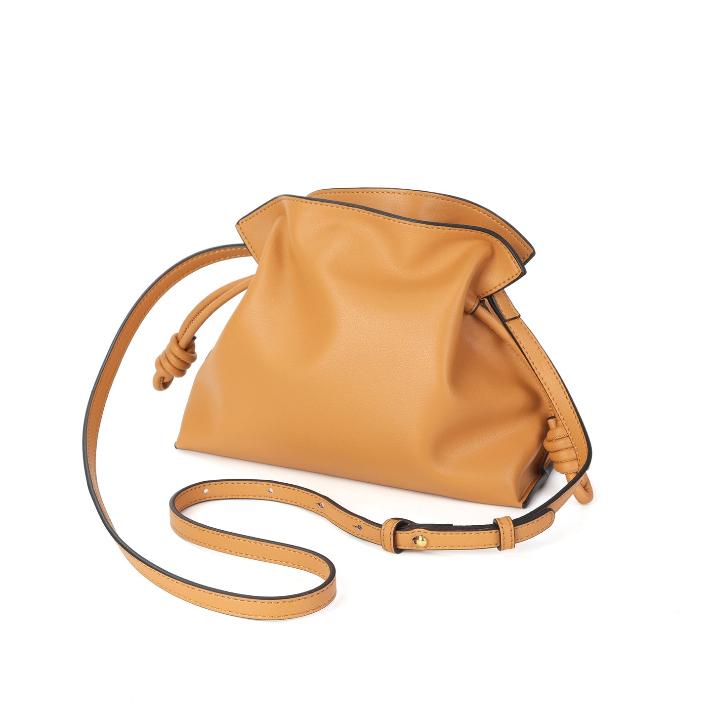 Soft Pleated Leather Top Handle & Crossbody Bag