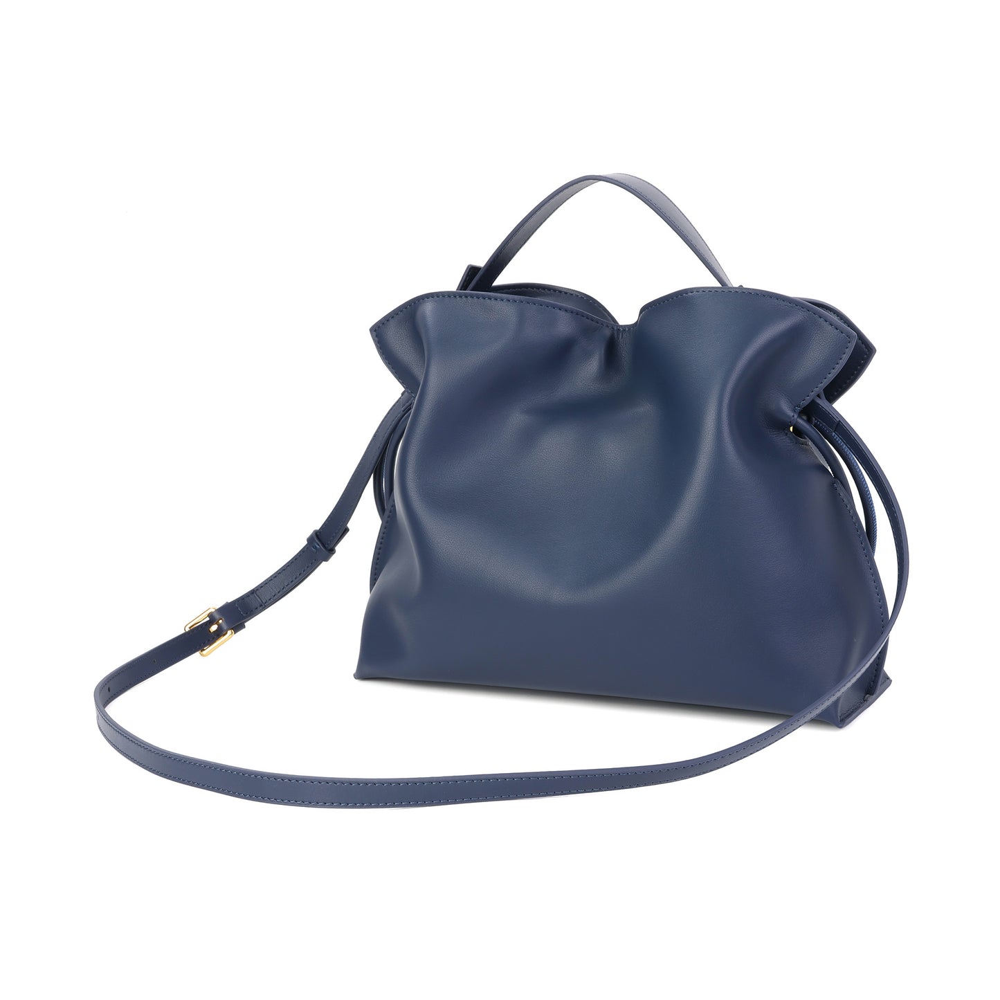 Soft Pleated Leather Top Handle & Crossbody Bag