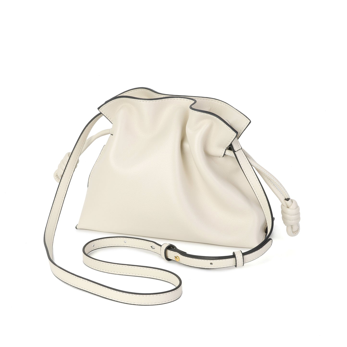 Soft Pleated Leather Top Handle & Crossbody Bag