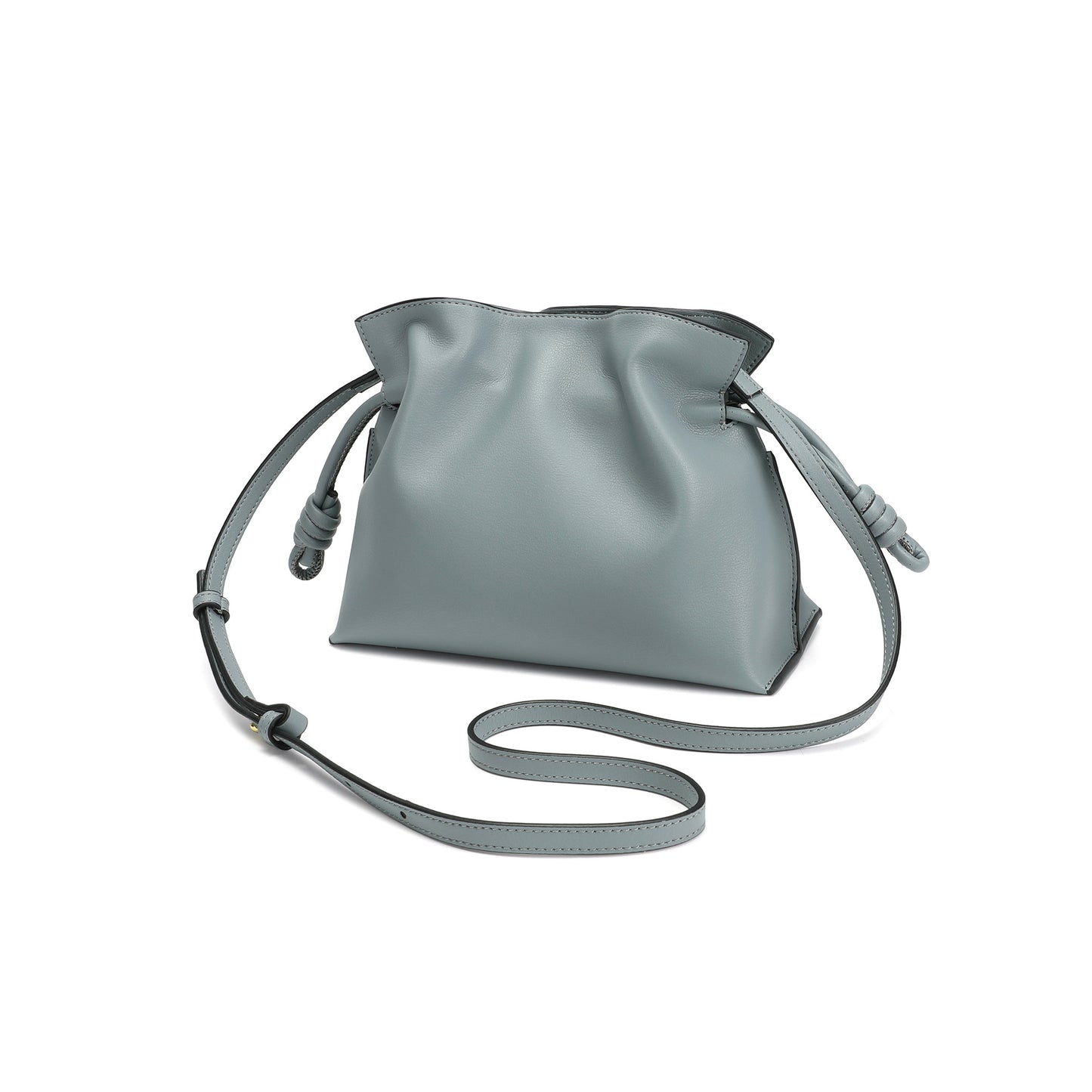 Soft Pleated Leather Top Handle & Crossbody Bag