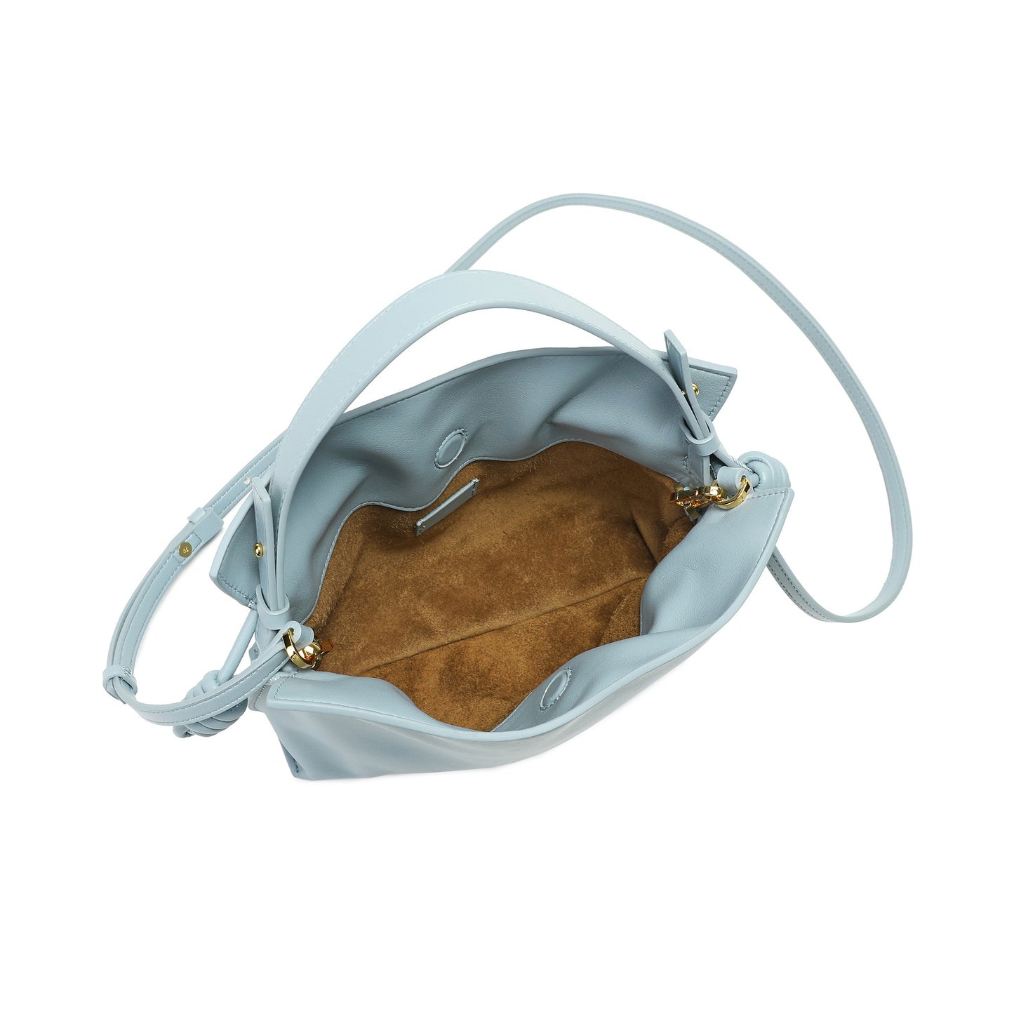 Soft Pleated Leather Top Handle & Crossbody Bag