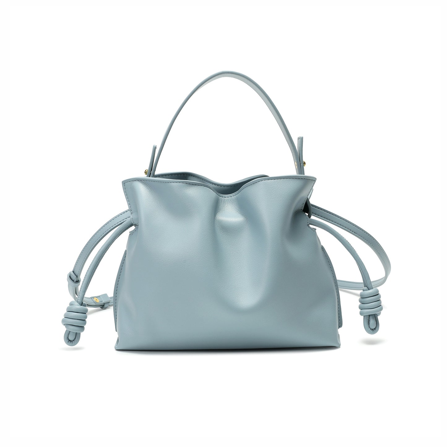 Soft Pleated Leather Top Handle & Crossbody Bag