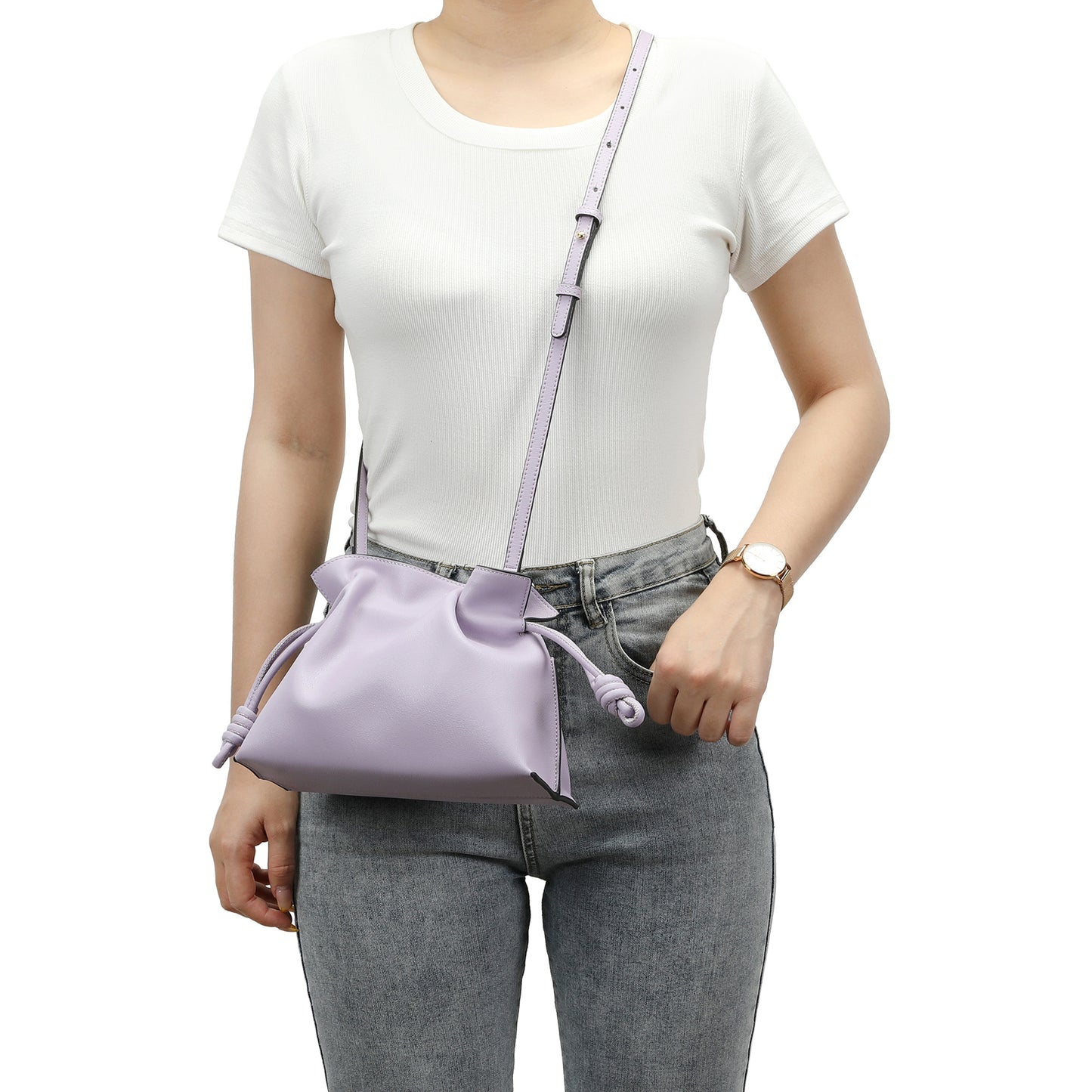 Soft Pleated Leather Top Handle & Crossbody Bag