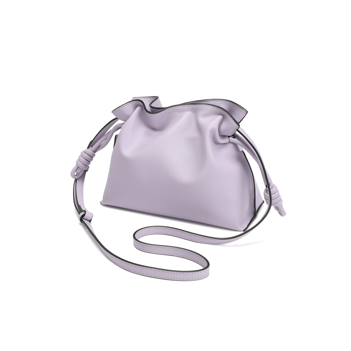 Soft Pleated Leather Top Handle & Crossbody Bag