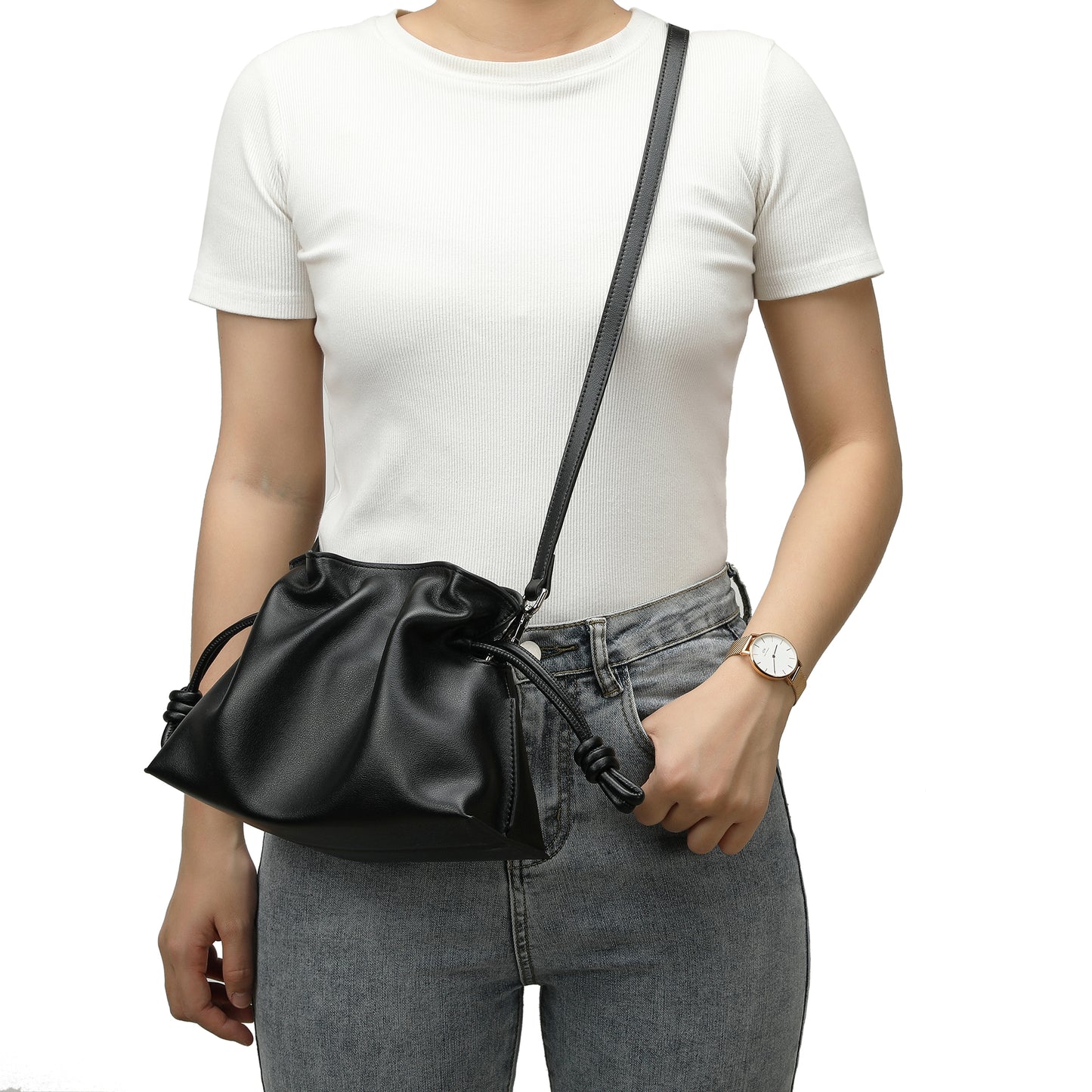 Smooth & Soft Nappa Leather Hobo/Messenger Bag