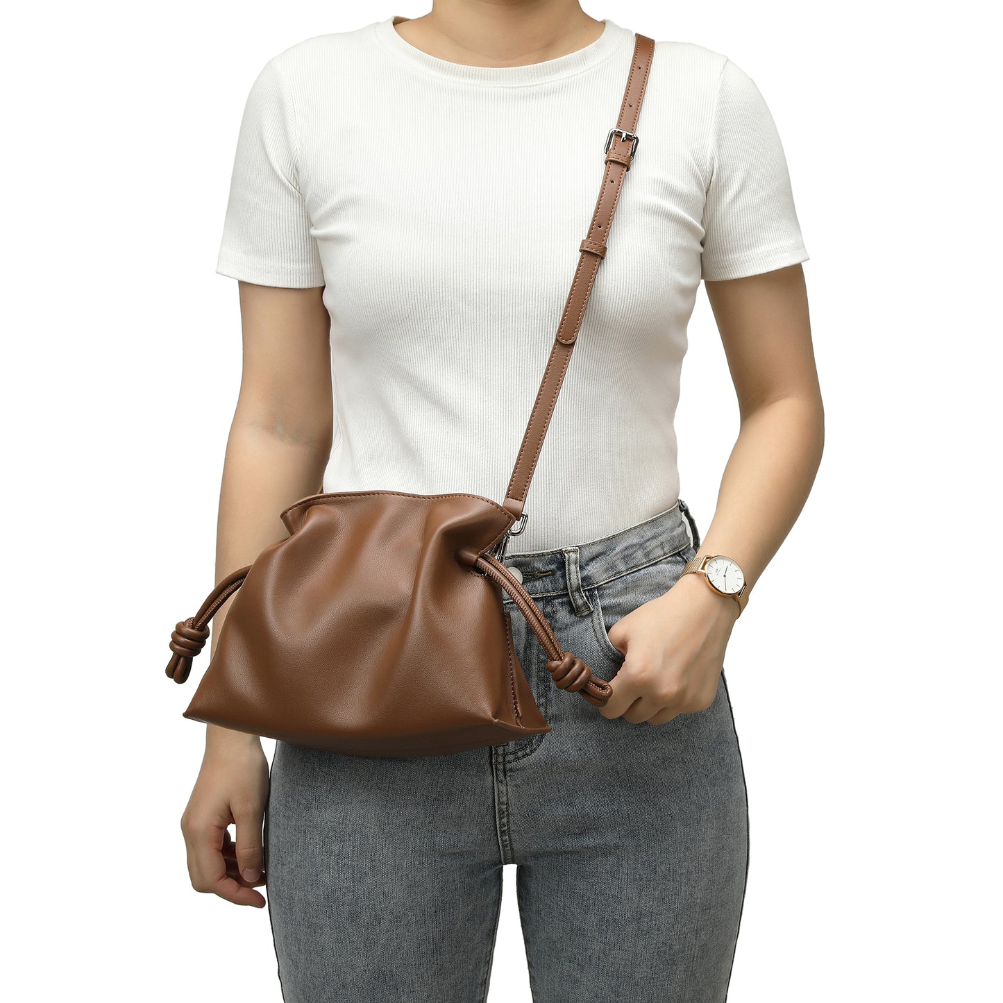 Smooth & Soft Nappa Leather Hobo/Messenger Bag